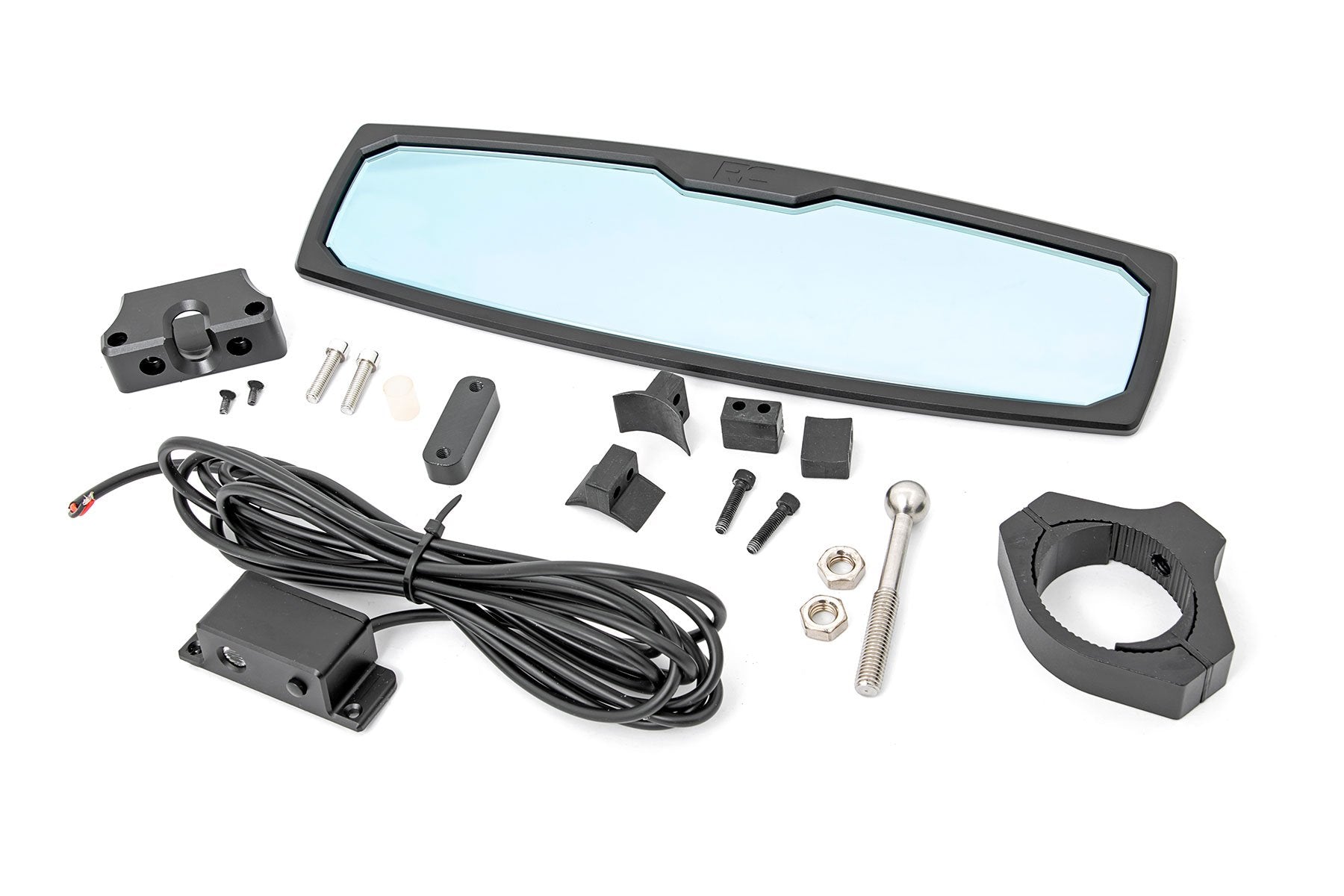 UTV Aluminum Rear View Mirror Dome Light  12" 1.75-2" Mount