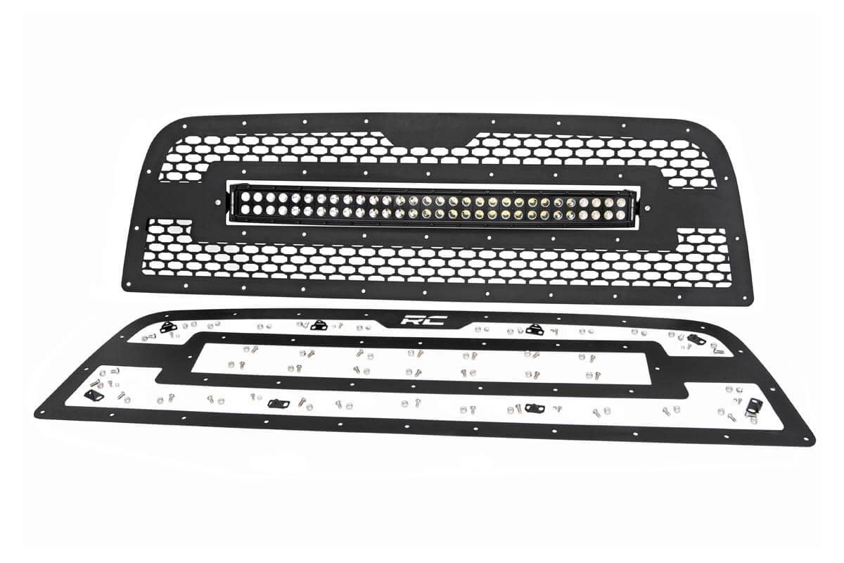 Rough Country Dodge Mesh Grille w/30in Dual Row Black Series LED 13-18 RAM F 70152
