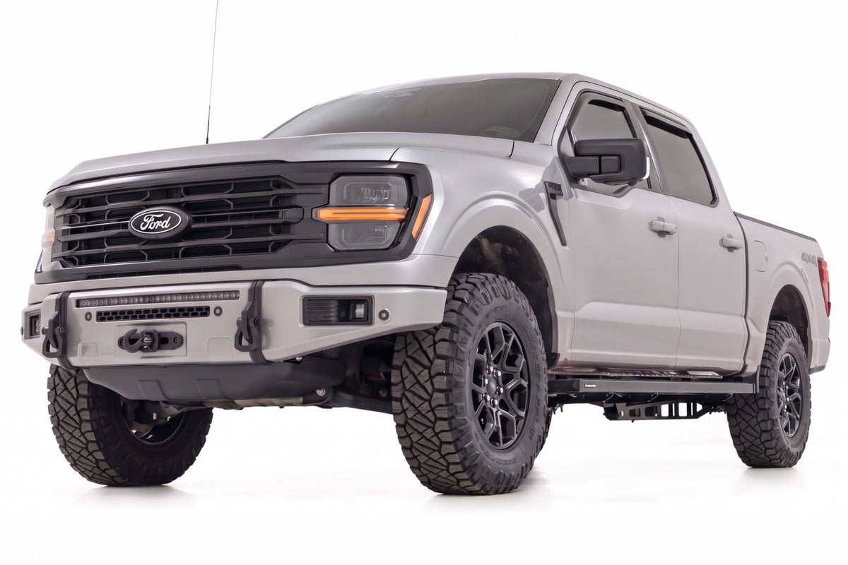 Rough Country FXS Front Bumper | JS Iconic Silver | EcoBoost for Ford F150 21-25 13012-JS