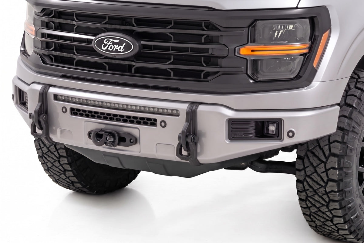 Rough Country FXS Front Bumper | JS Iconic Silver | EcoBoost for Ford F150 21-25 13012-JS