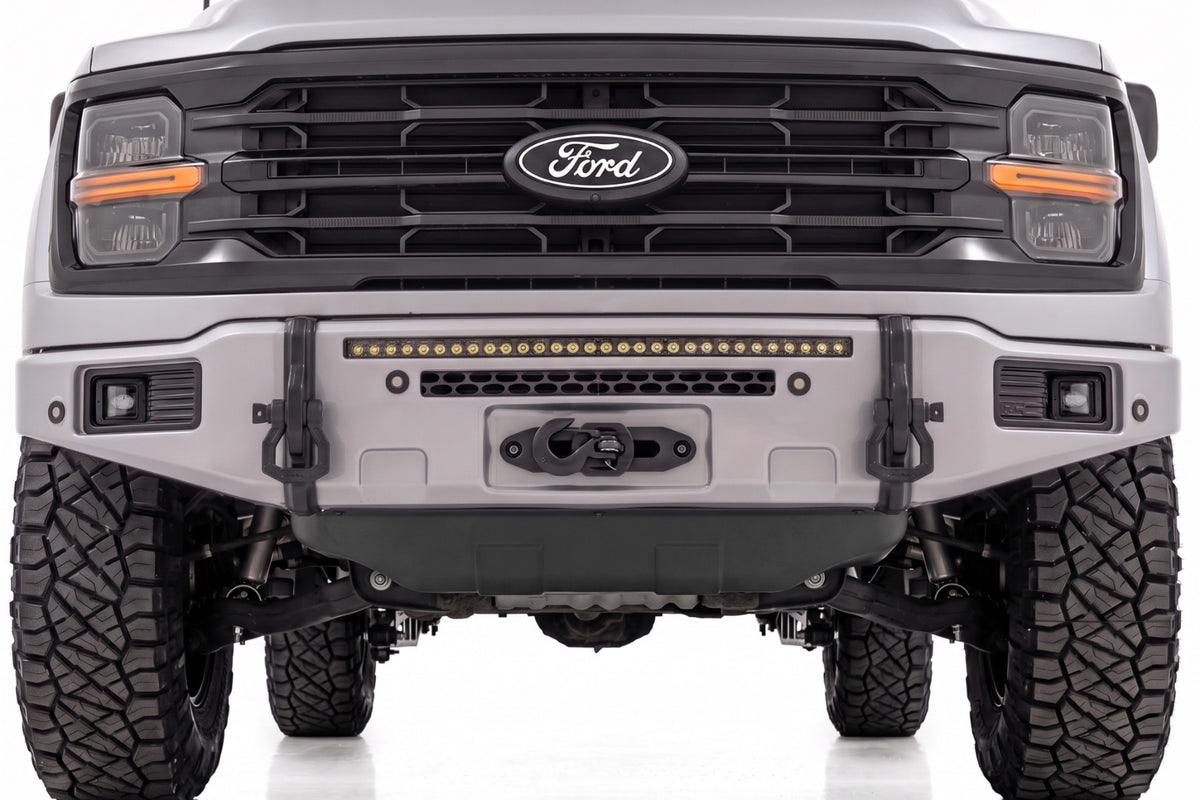 Rough Country FXS Front Bumper | JS Iconic Silver | EcoBoost for Ford F150 21-25 13012-JS