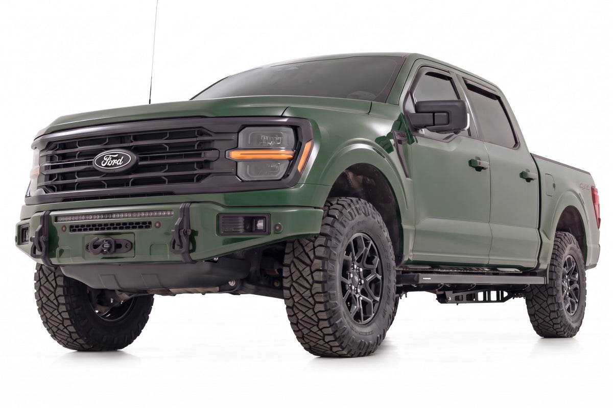 Rough Country FXS Front Bumper | DB Shelter Green | EcoBoost for Ford F150 21-25 13012-DB