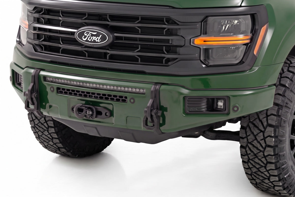 Rough Country FXS Front Bumper | DB Shelter Green | EcoBoost for Ford F150 21-25 13012-DB