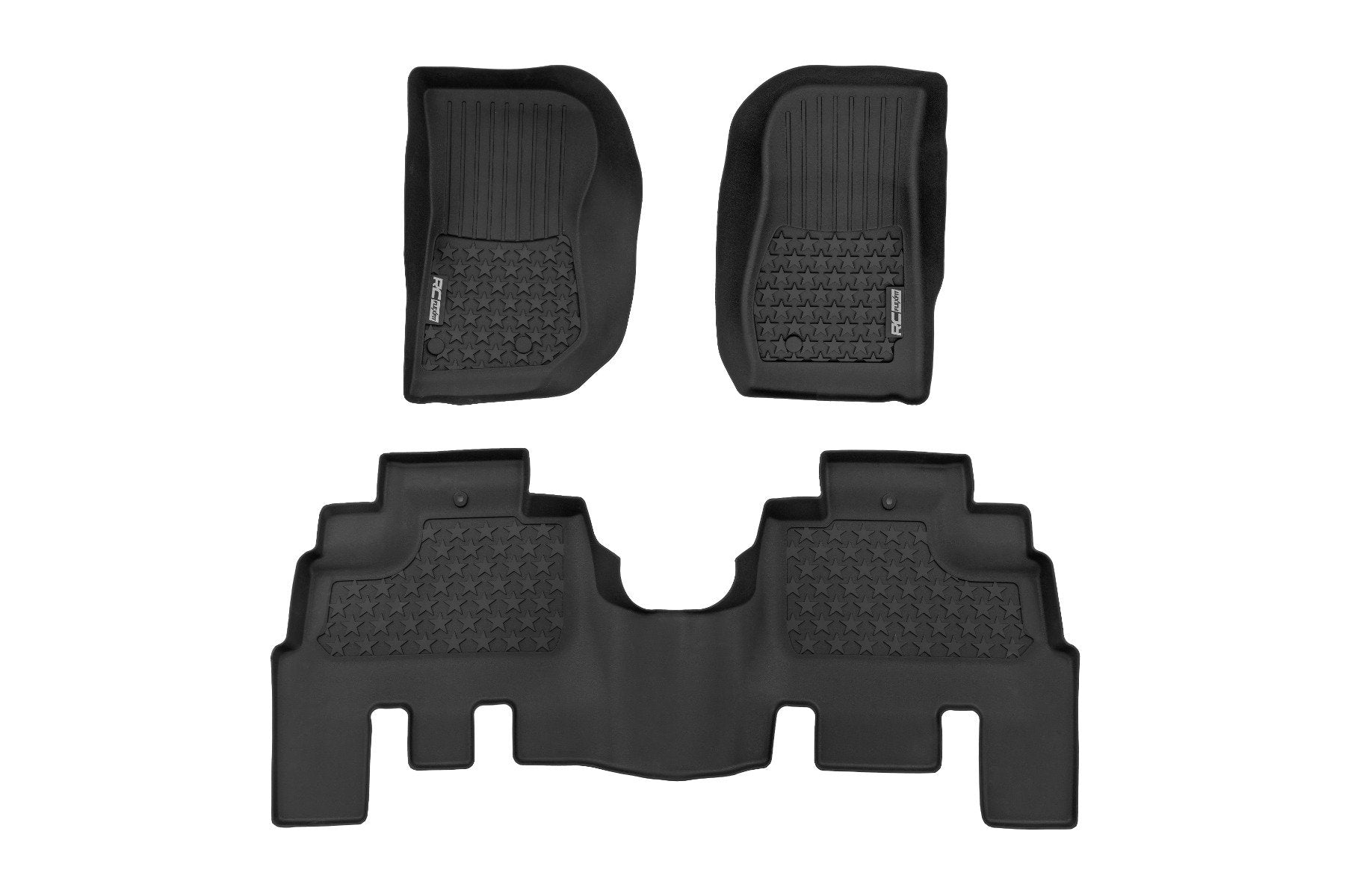 Rough Country Floor Mats FR & RR 4Dr for Jeep Wrangler Unlimited 14-18 FF-61412
