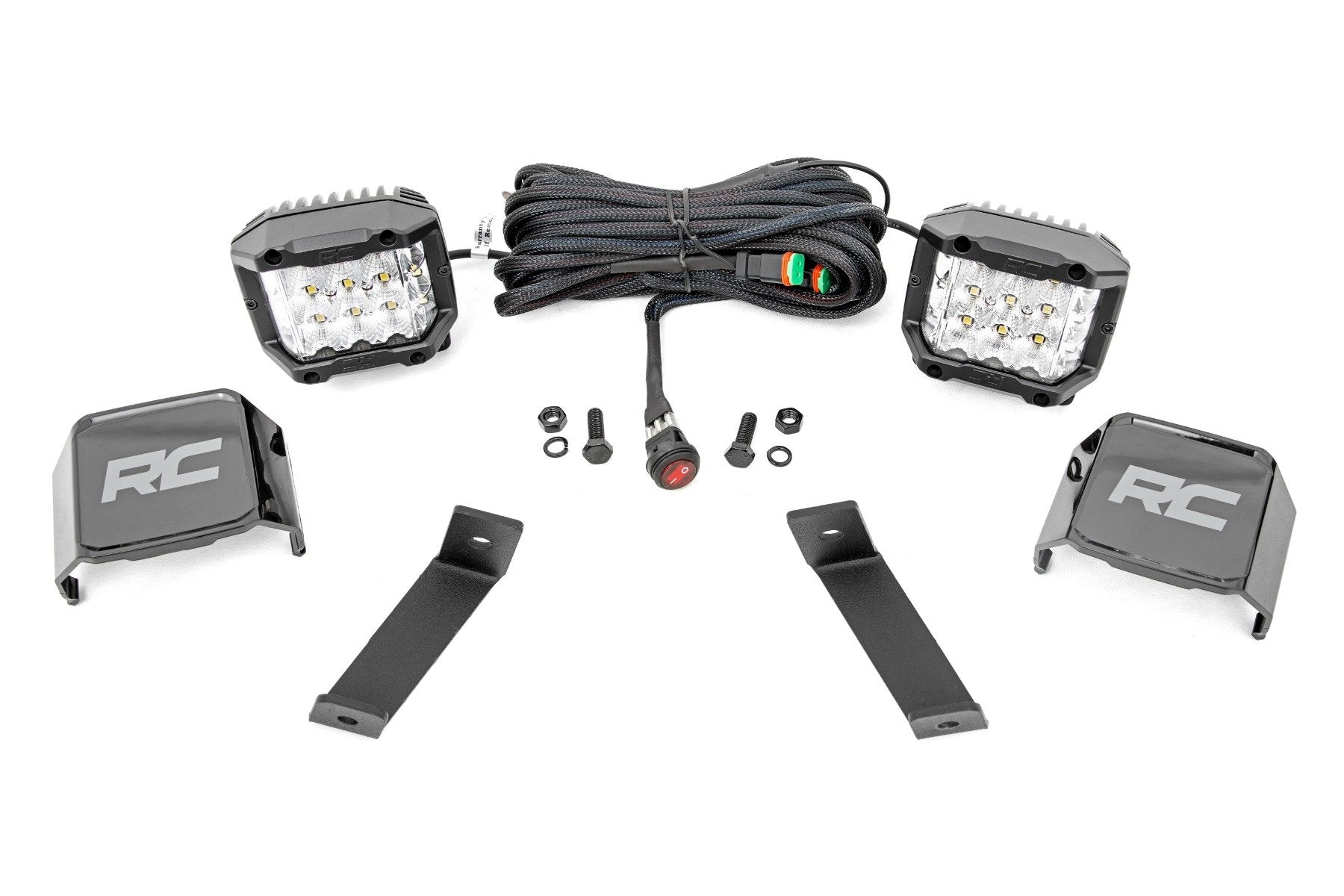 Rough Country LED Light Kit Ditch Mount 3" OSRAM Wide Jeep KL 14-21 70082