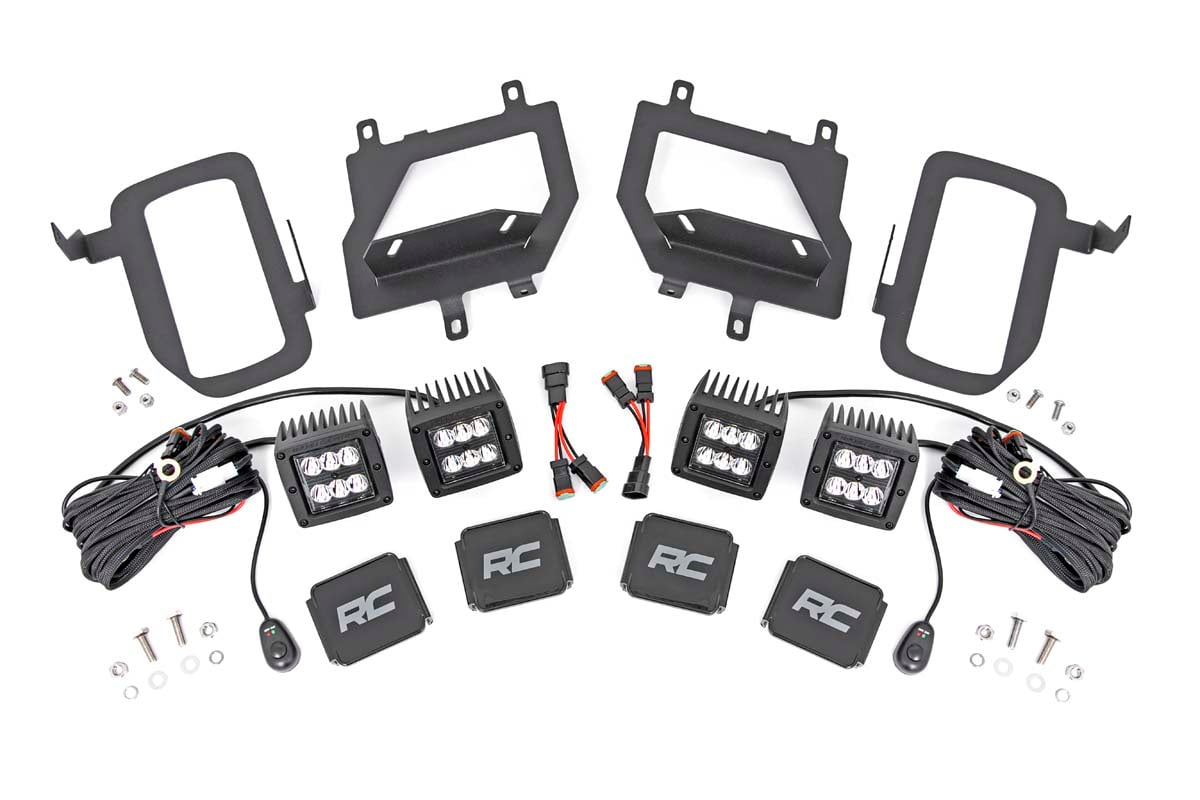 Rough Country Ford LED Fog Light Kit Black Series w/ Spot Beam 15-17 F-150 70832