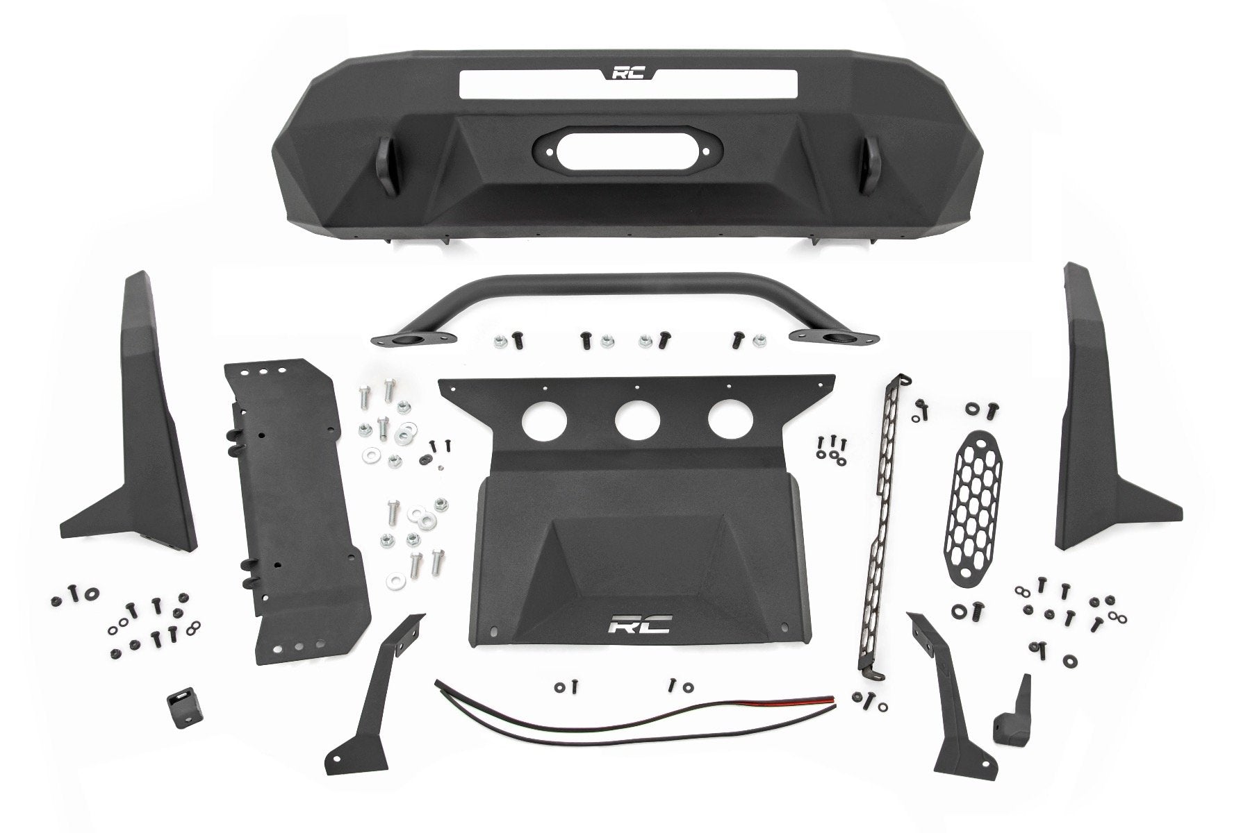 Rough Country Hybird Bumper W/ Winch Synthetic Rope Toyota Tacoma 4WD 16-23 10717