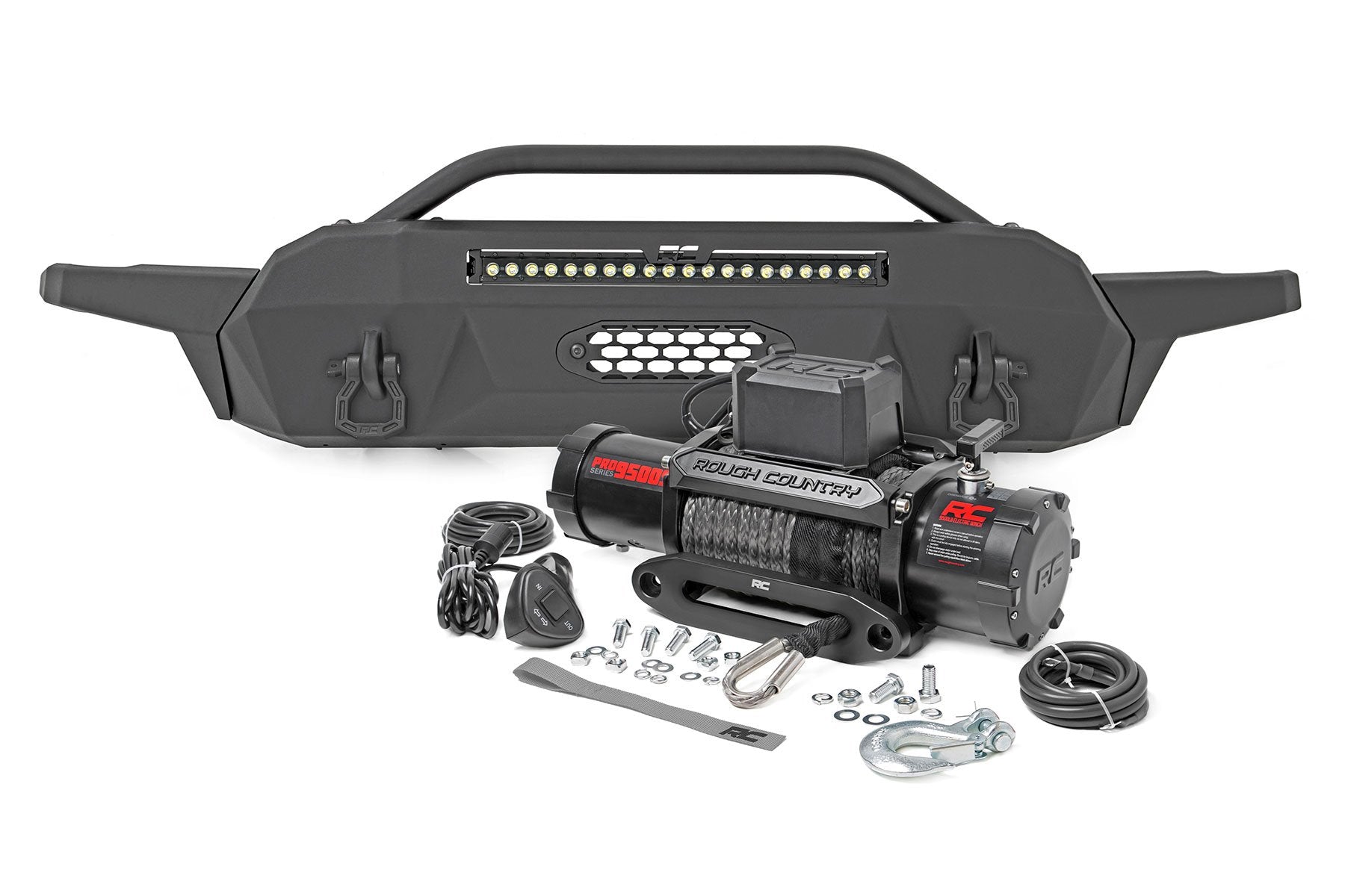 Rough Country Front Hybrid Bumper 20" Blk LED Toyota Tacoma 4WD 16-23 10722