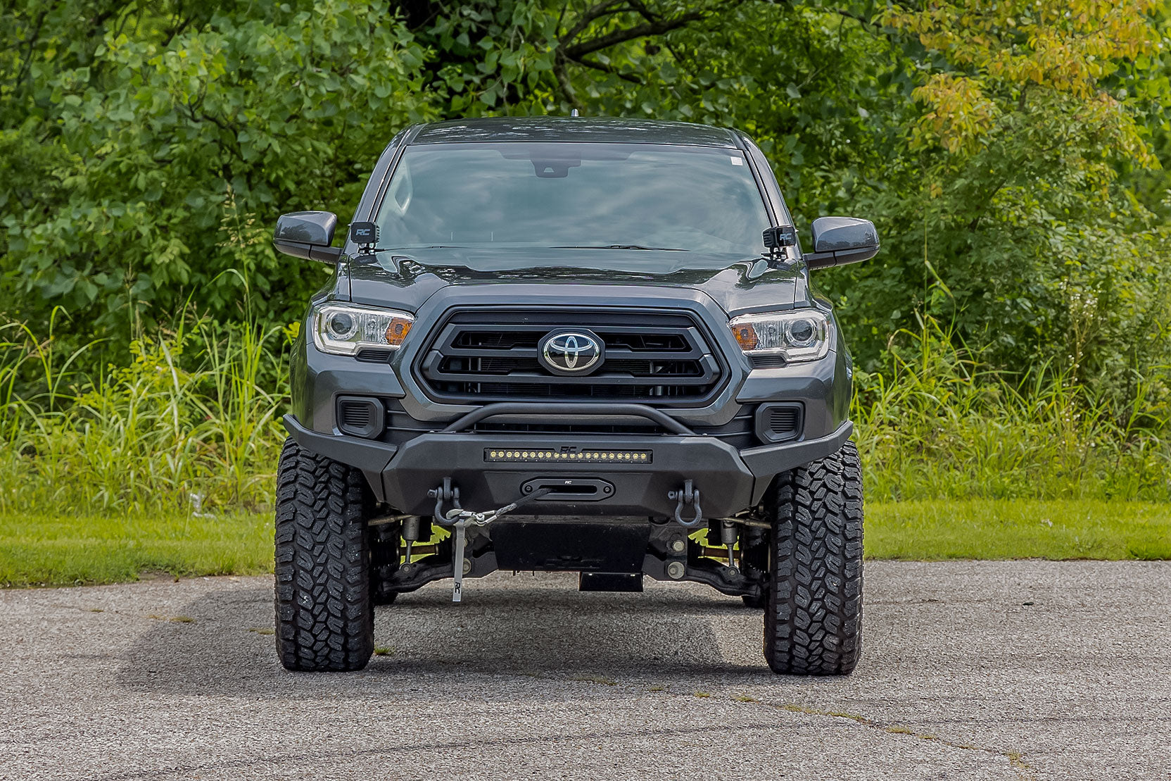 Rough Country Hybird Bumper W/ Winch Synthetic Rope Toyota Tacoma 4WD 16-23 10716