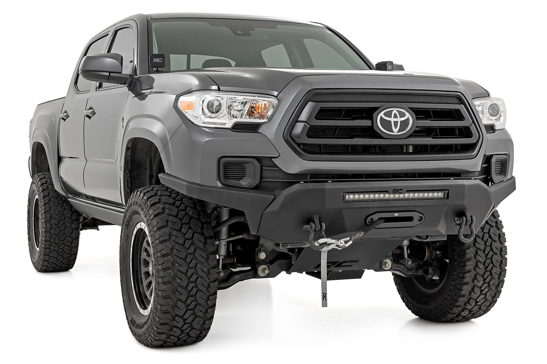 Rough Country Hybird Bumper W/ Winch Synthetic Rope Toyota Tacoma 4WD 16-23 10717