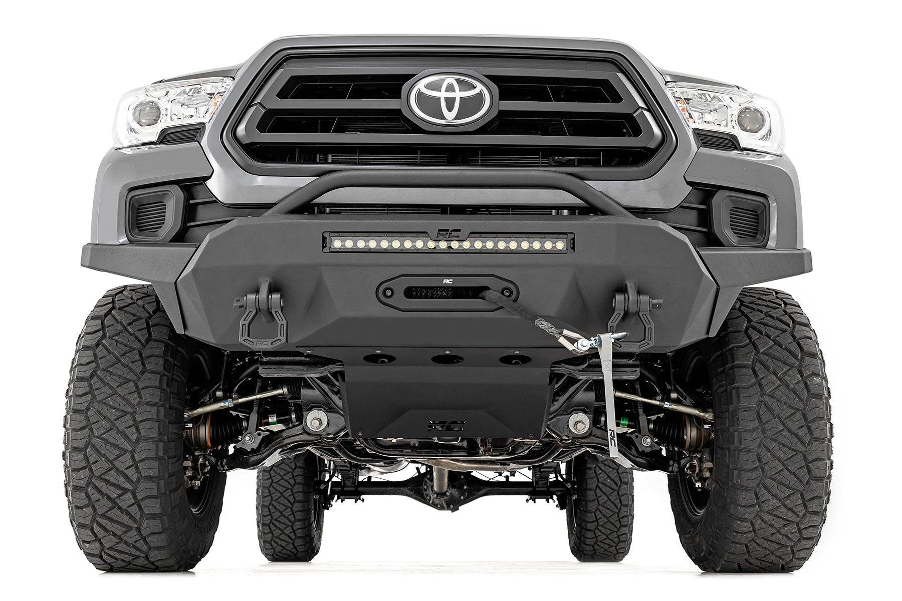 Rough Country Front Hybrid Bumper 20" Blk DRL LED Toyota Tacoma 16-23 10725