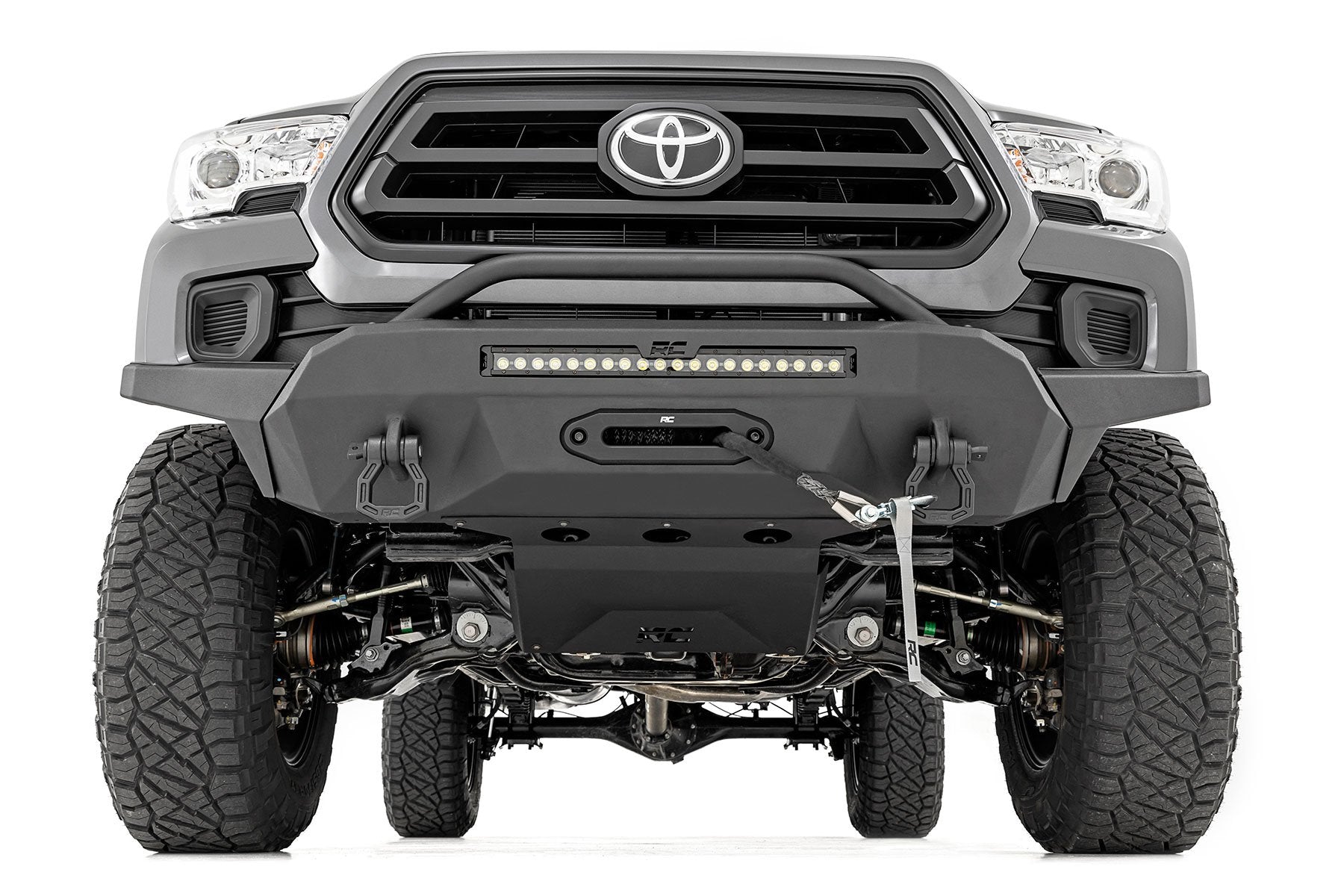 Rough Country Front Bumper Hybrid 20" Blk DRL LED Toyota Tacoma 4WD 16-23 10729