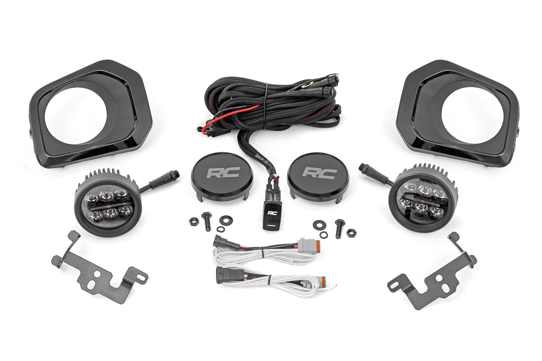 LED Fog Lights Black Series 3.5" Amber DRL Toyota Tacoma 16-22 71095