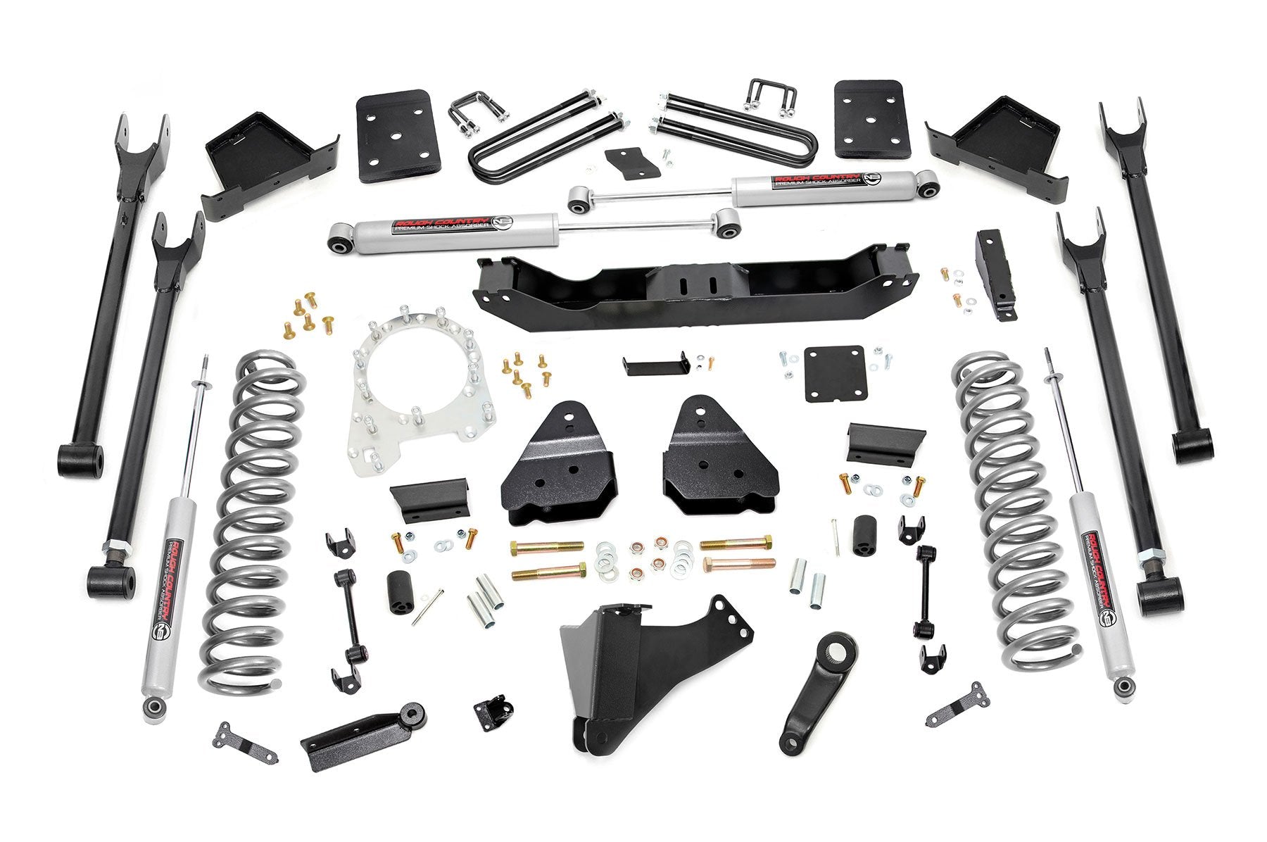 Rough Country 6in for Ford 4-Link Lift Kit 17-19 F-250 4wd Diesel w/o Overloads 52620