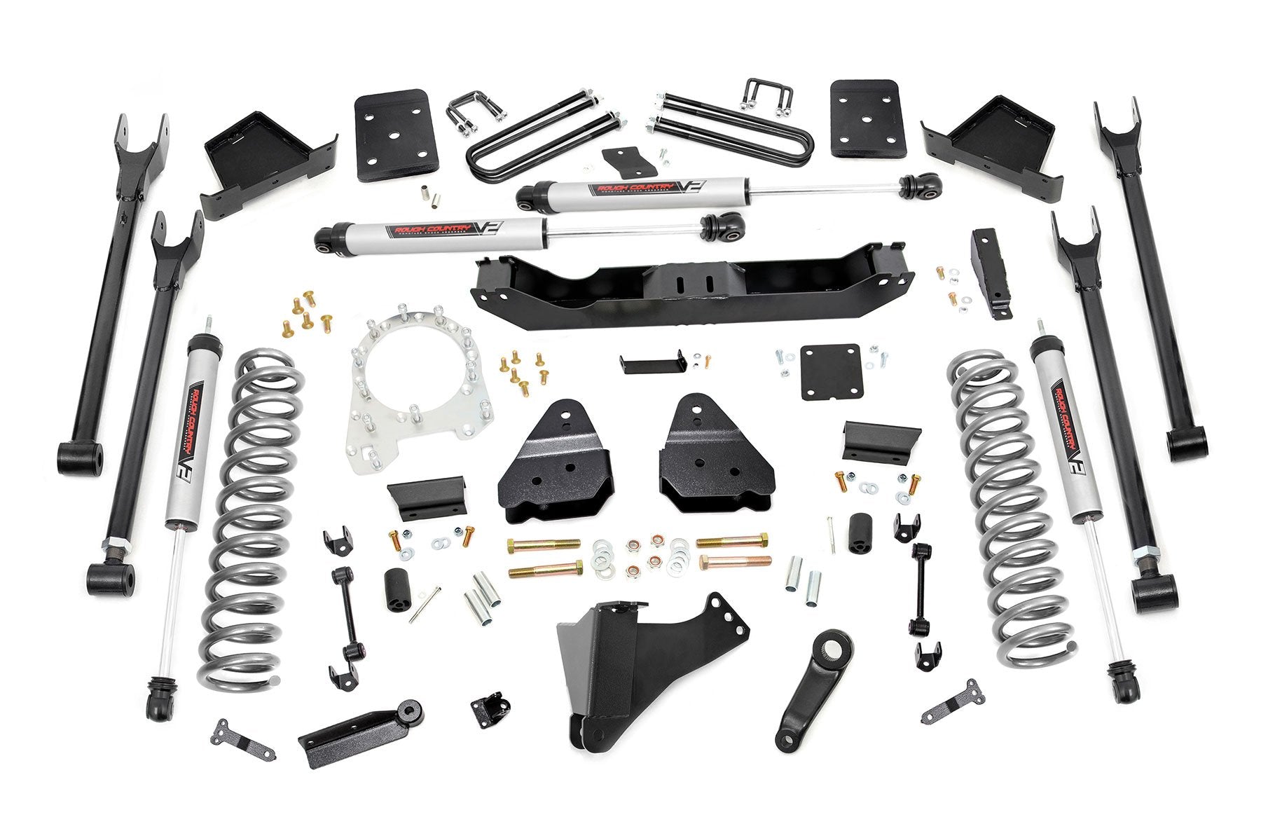 Rough Country 6in for Ford 4-Link Lift Kit w/V2 Shocks 17-19 F-250/350 Diesel 50870