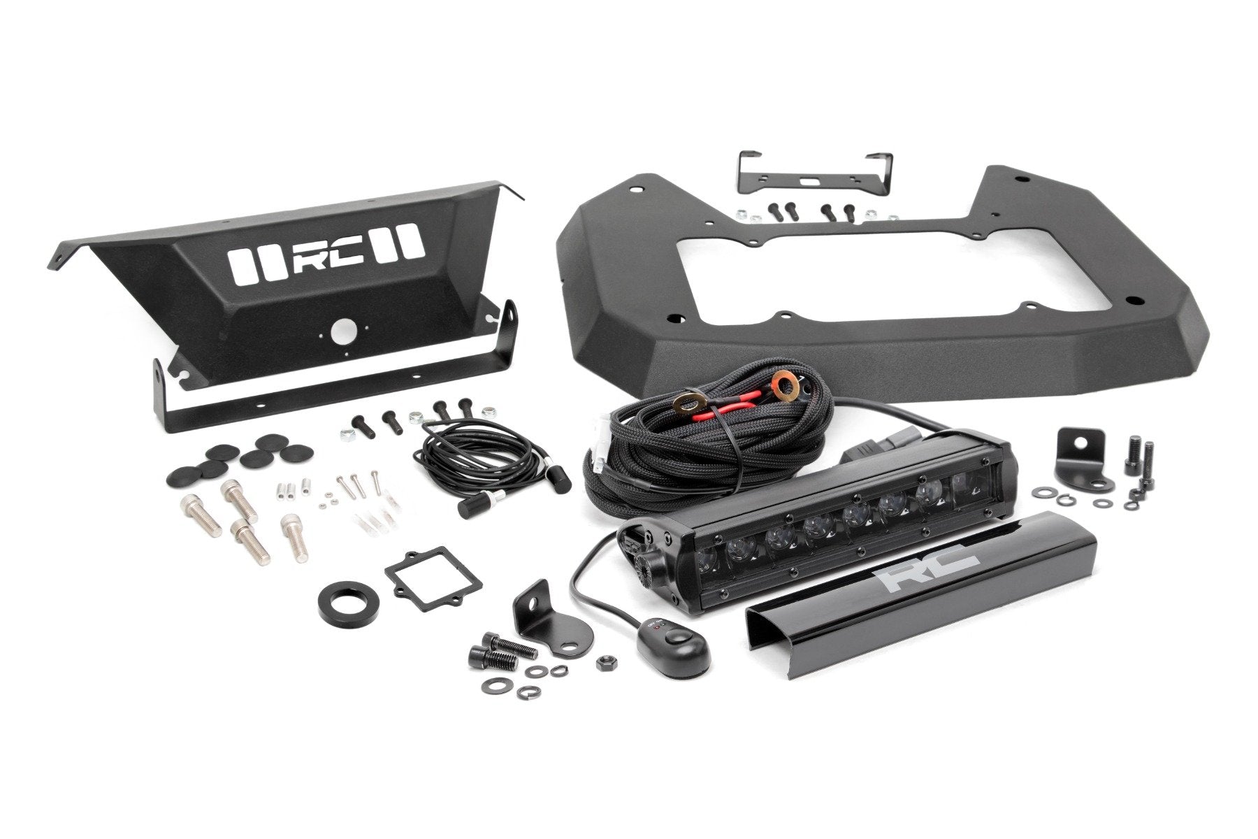 Rough Country Jeep Spare Tire Delete Kit w/8in Black Series LED 18-20 JL 10584