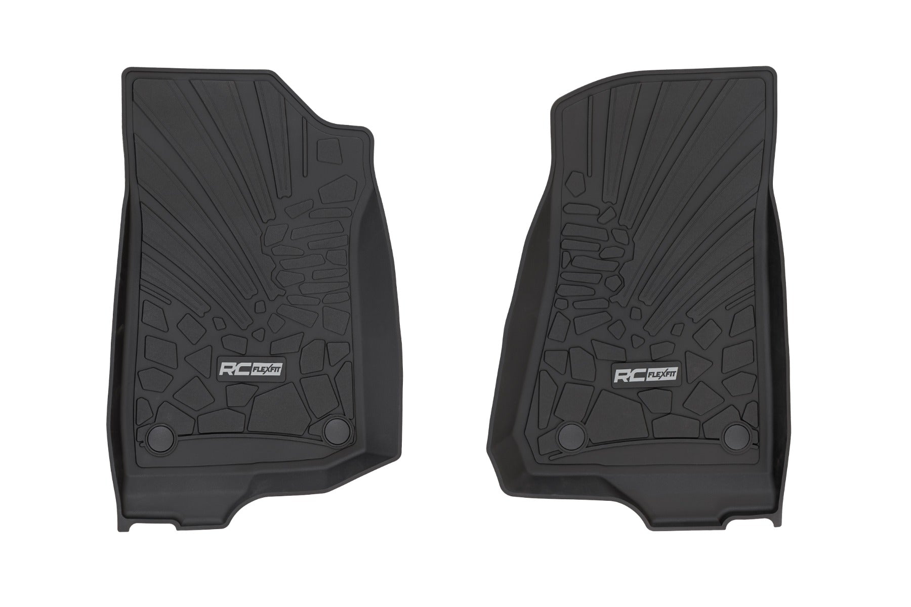Rough Country Flex Fit Floor Mats | FR | 2 Door | for Jeep Wrangler JL 4WD 18-25 -1