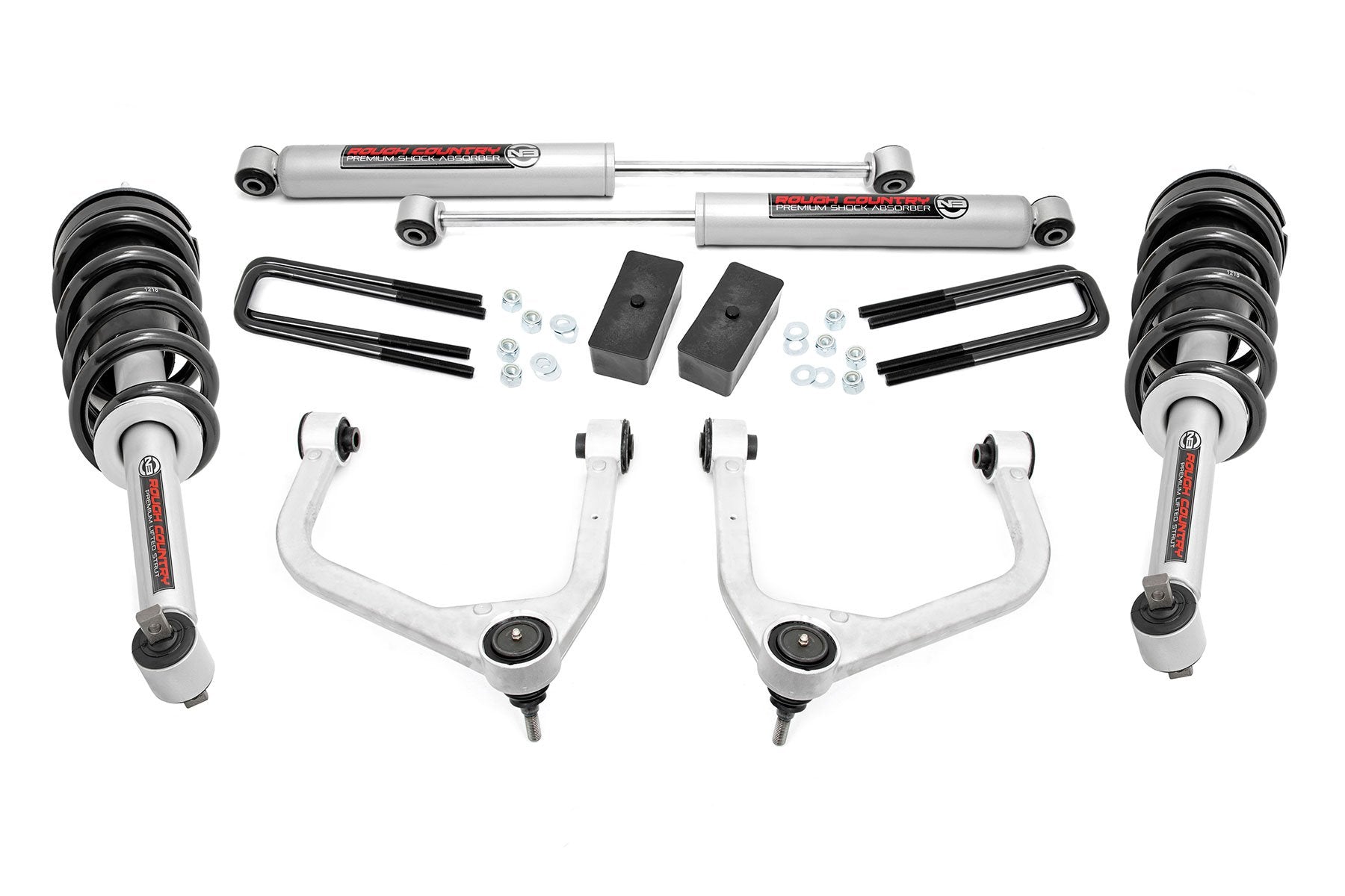 Rough Country 3.5" Lift Kit w/Forged UCA's Struts 19-20 GMC 1500 PU 22631