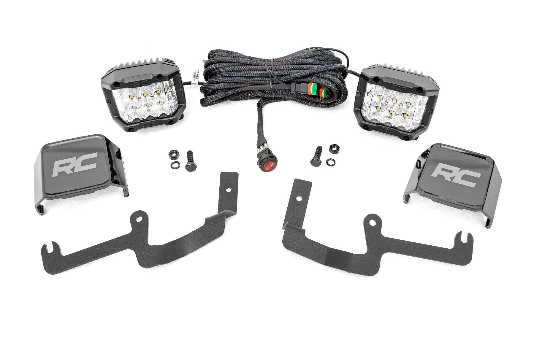 Rough Country Chevy 3" LED Windshield Kit Wide Angle Osram 19-20 Silverado 70845