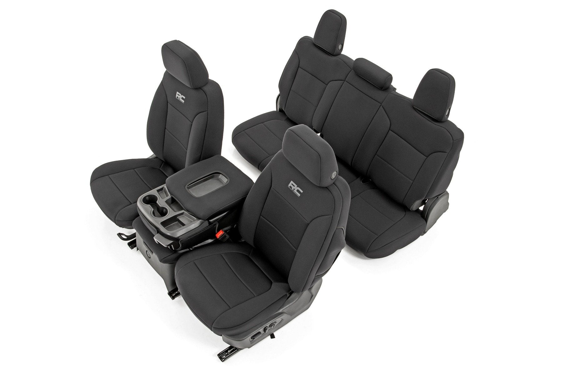 Rough Country GM Neoprene Seat Covers Front and Rear Black 19-21 1500 91036