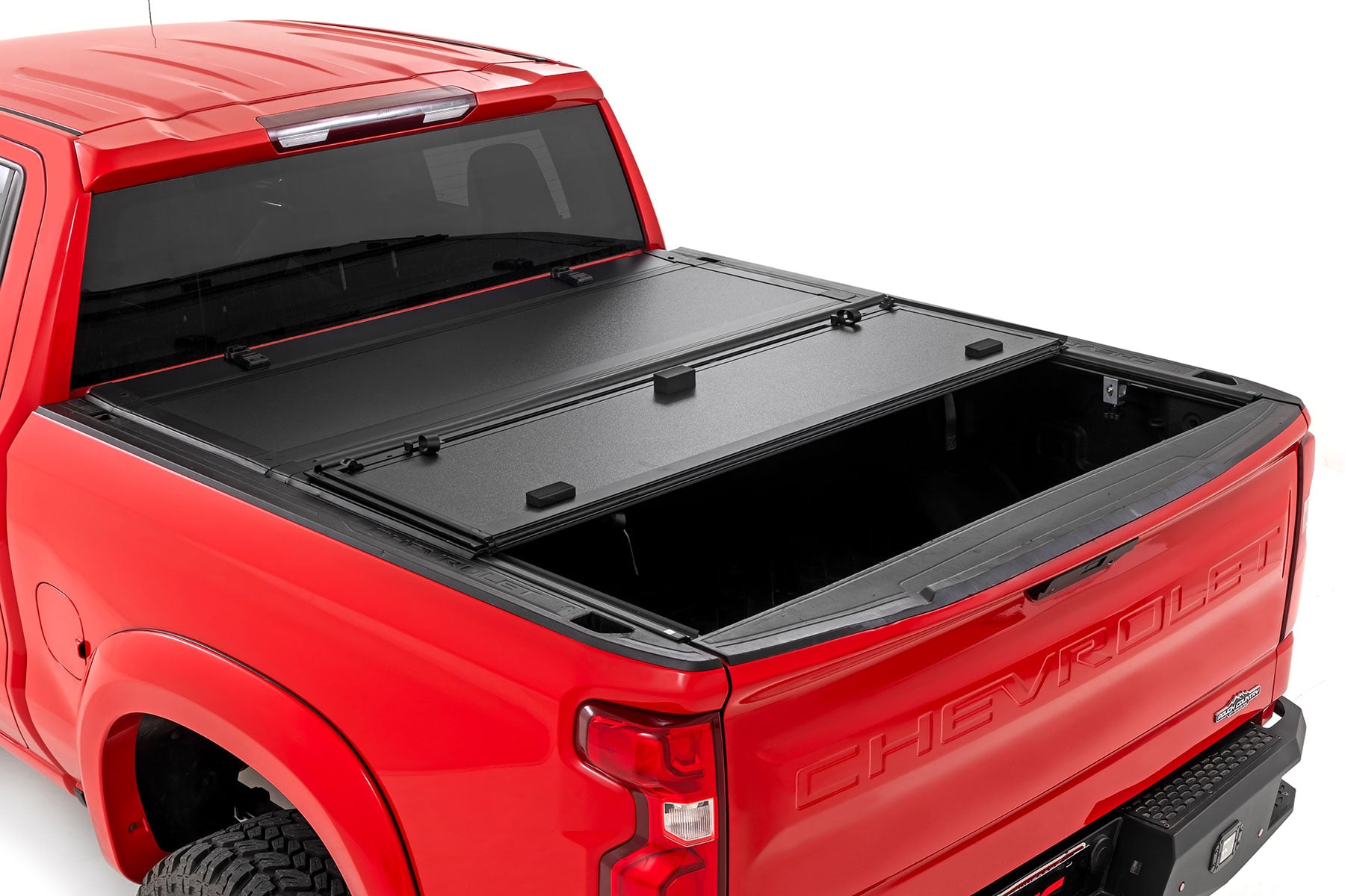 Rough Country Hard Tri-Fold Flip Up Bed Cover For Chevy/GMC 1500 19-26 6'7" Bed 49120650