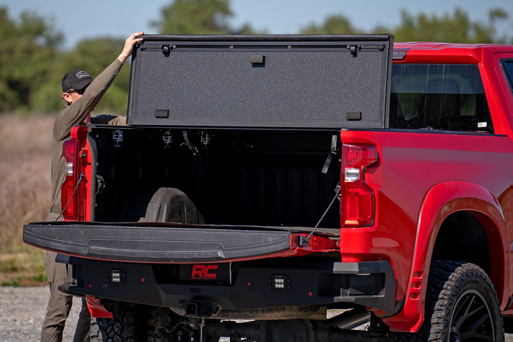 Rough Country Hard Tri-Fold Flip Up Bed Cover 6'7" Bed Chevy/GMC 1500 19-23 49120650