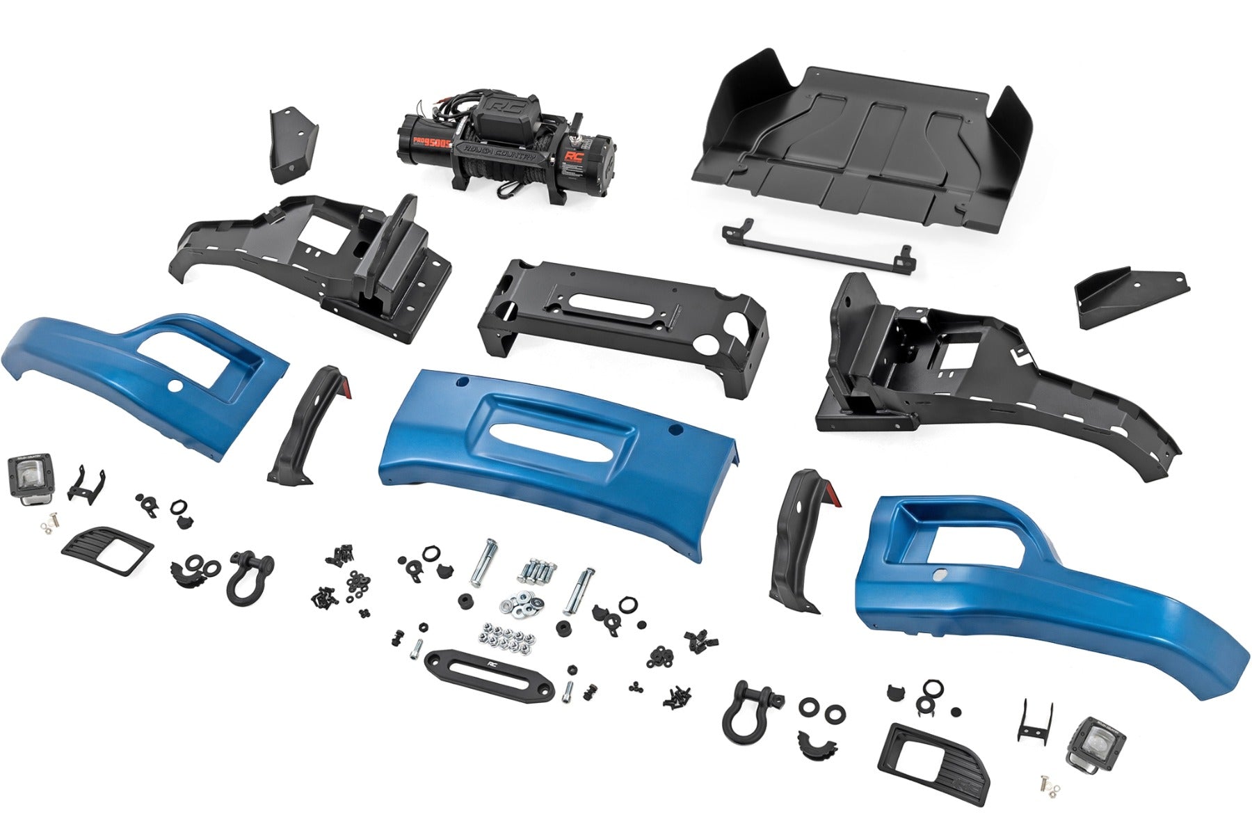 Rough Country Front FXS Bumper 12000S GA0 North Sky Blue Silverado 1500 23-26 13007-GA0