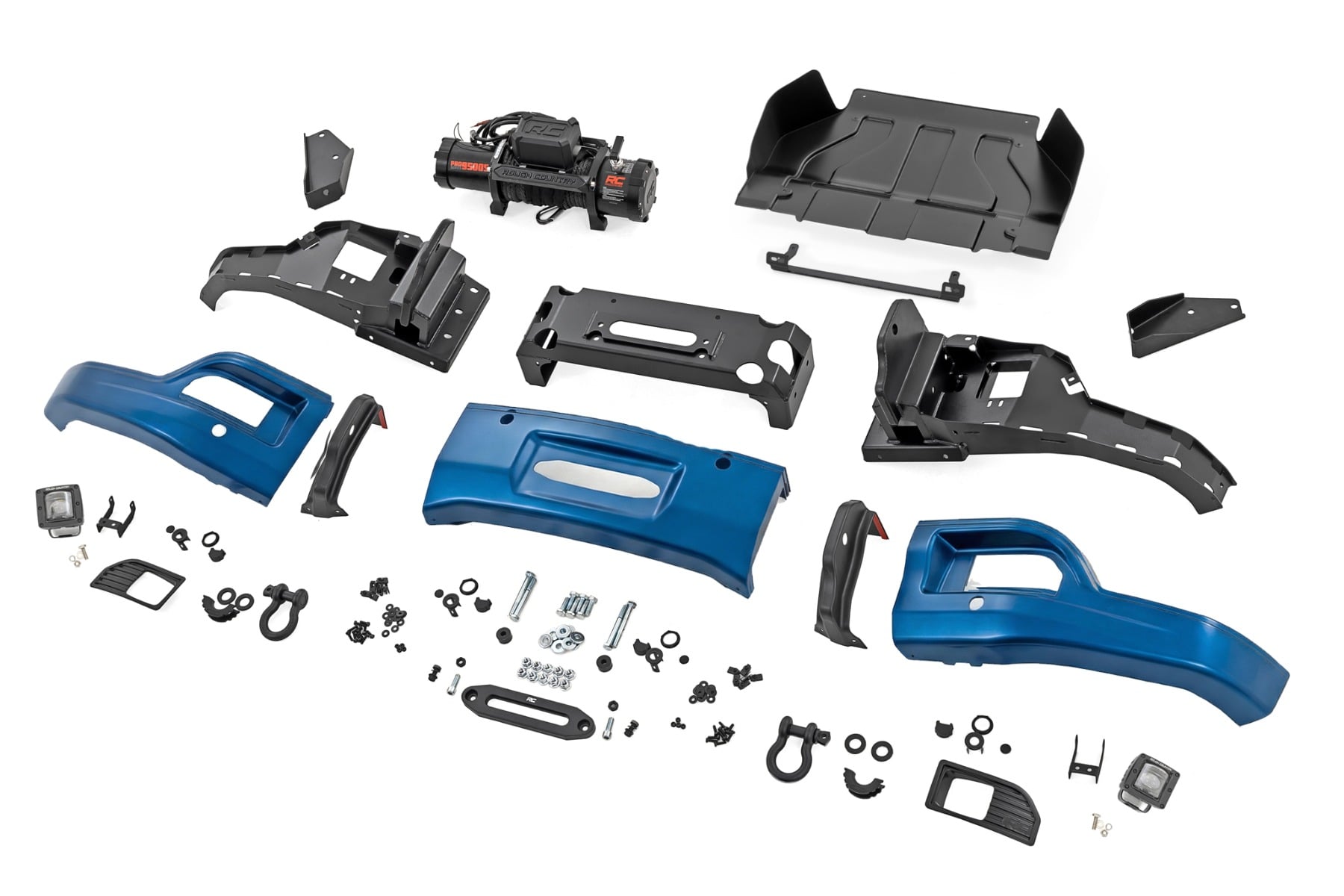 Rough Country Front FXS Bumper 12000S GJV Riptide Blue Chev Silverado 1500 23-26 13007-GJV