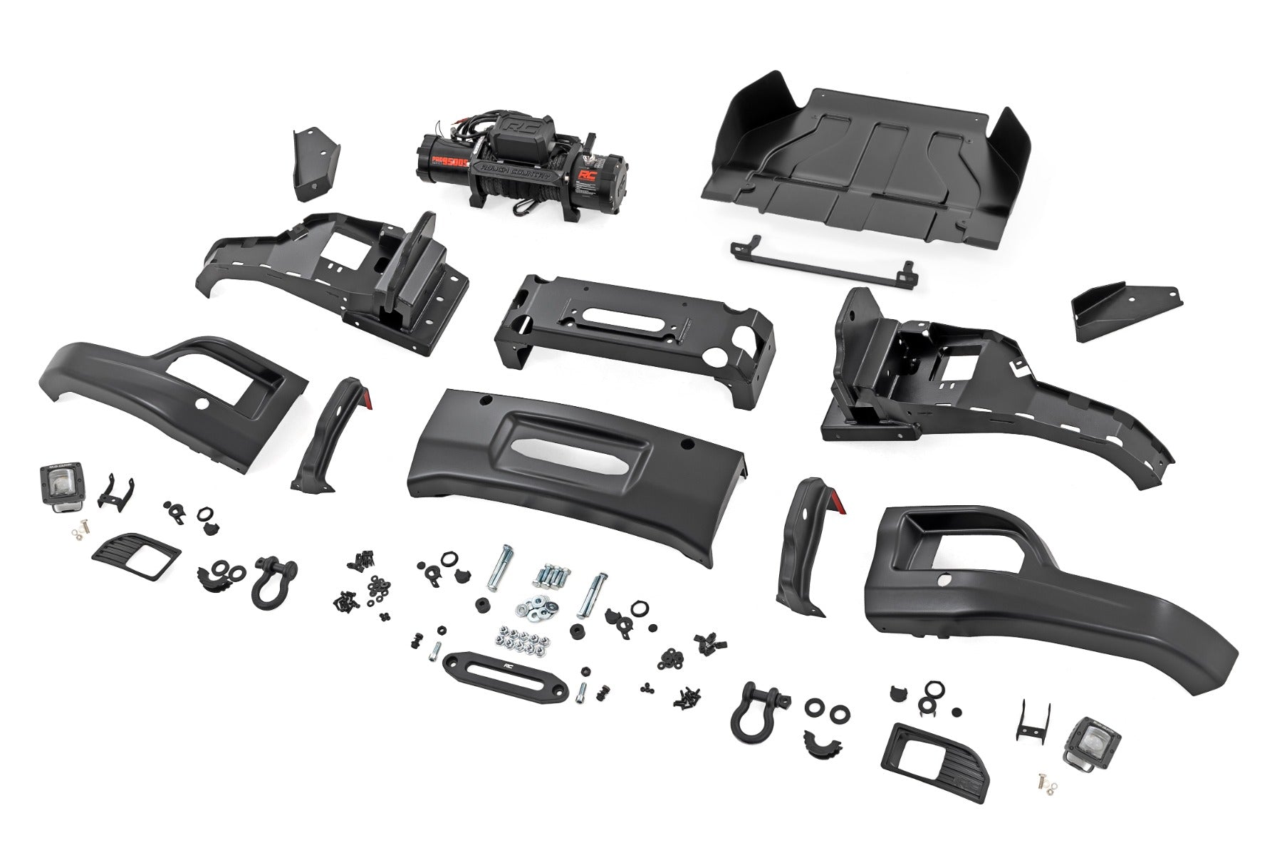 Rough Country Front FXS Bumper 12000S GB8 Mosaic Black Chev Silverado 1500 23-26 13007-GB8