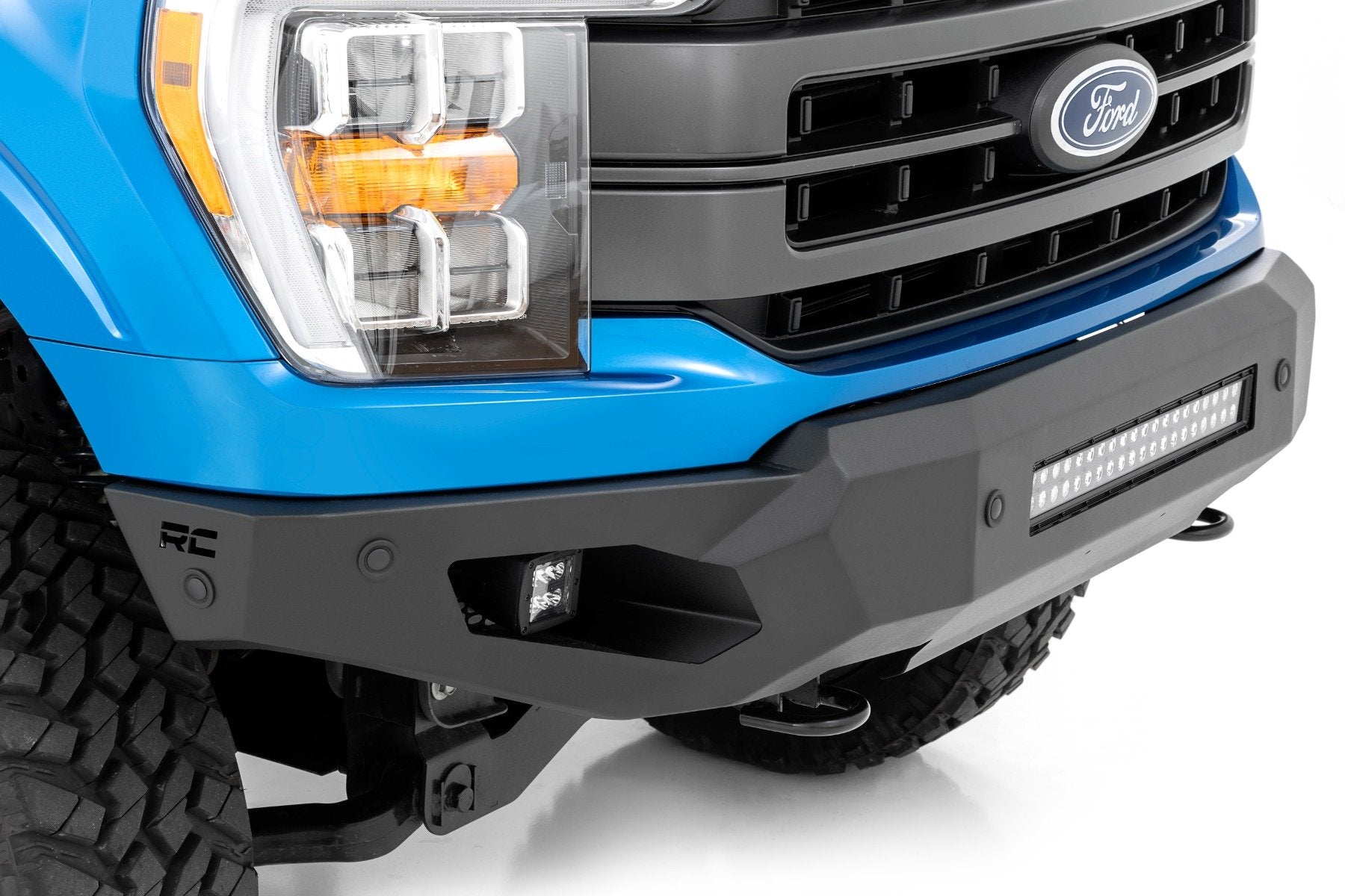 Rough Country High Clearance Bumper LED Lights & Skid Plate Ford F-150 21-22 10809A