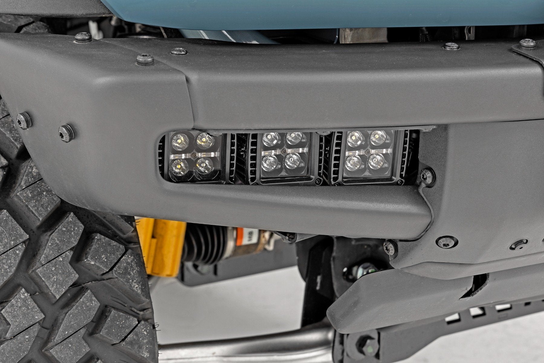 Rough Country LED Light Kit Fog Mount Triple 2" Black Ford Bronco 21-24 51140