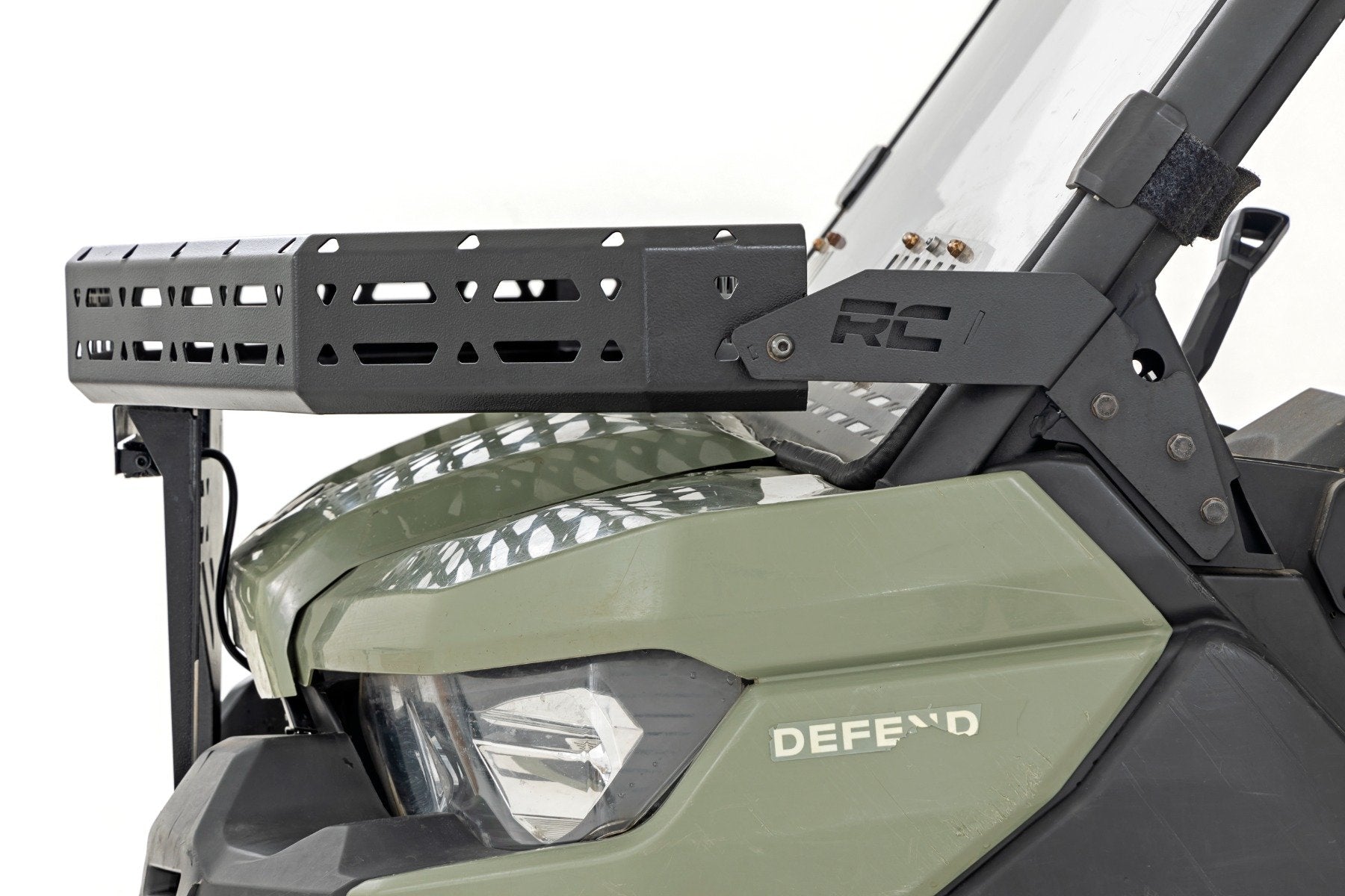 Rough Country Front Cargo Rack Black LED 6" Light Can-Am Defender 97074