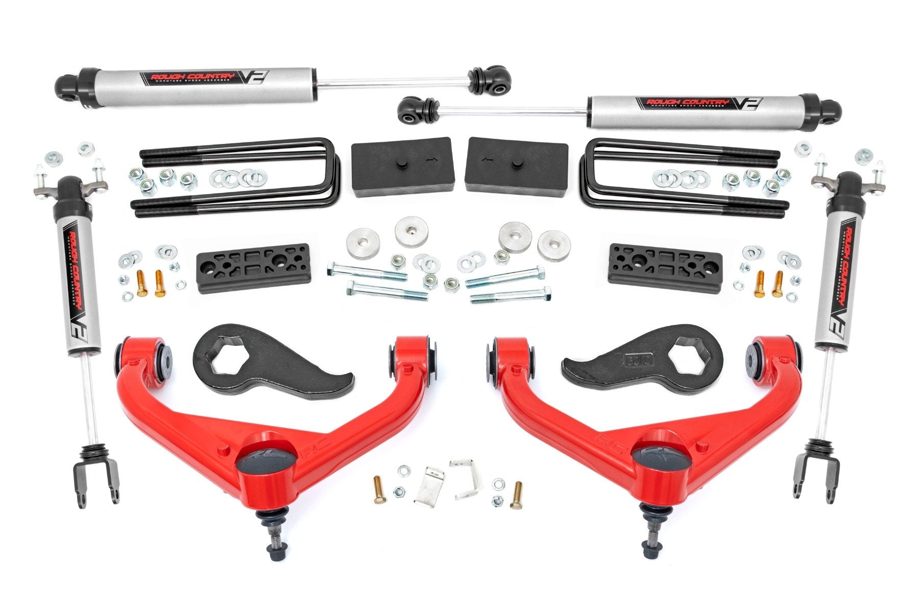 Rough Country 3" Lift Kit UCAs V2 Chevy/GMC 2500HD 20-25 95870RED