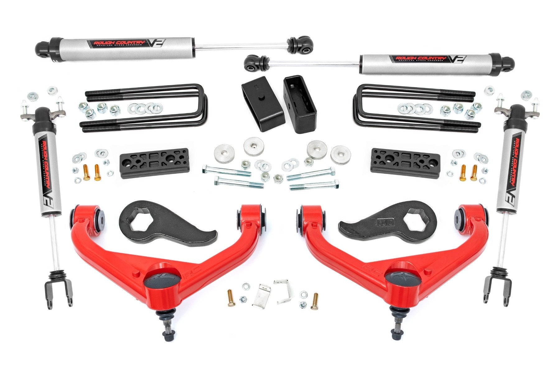 Rough Country 3" Lift UCAs V2 Chevy/GMC Sierra Silverado 3500HD 20-25 95670RED