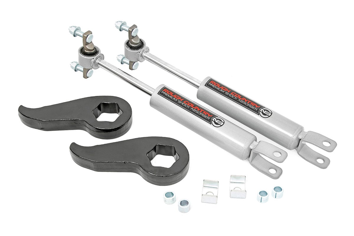 Rough Country 1.5-2in GM Leveling Torsion Bar Keys w/N3 Shocks 2020 2500HD/3500 959430