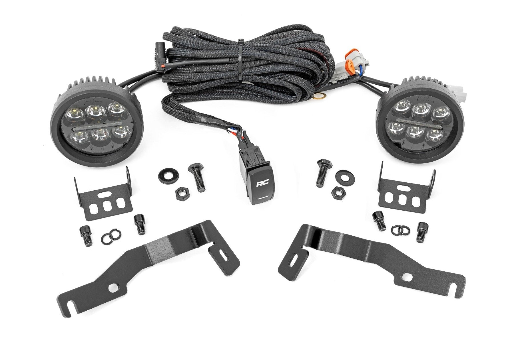 Rough Country LED Kit Ditch Mount Black Series 3.5" Amber DRL Tacoma 2024 72106