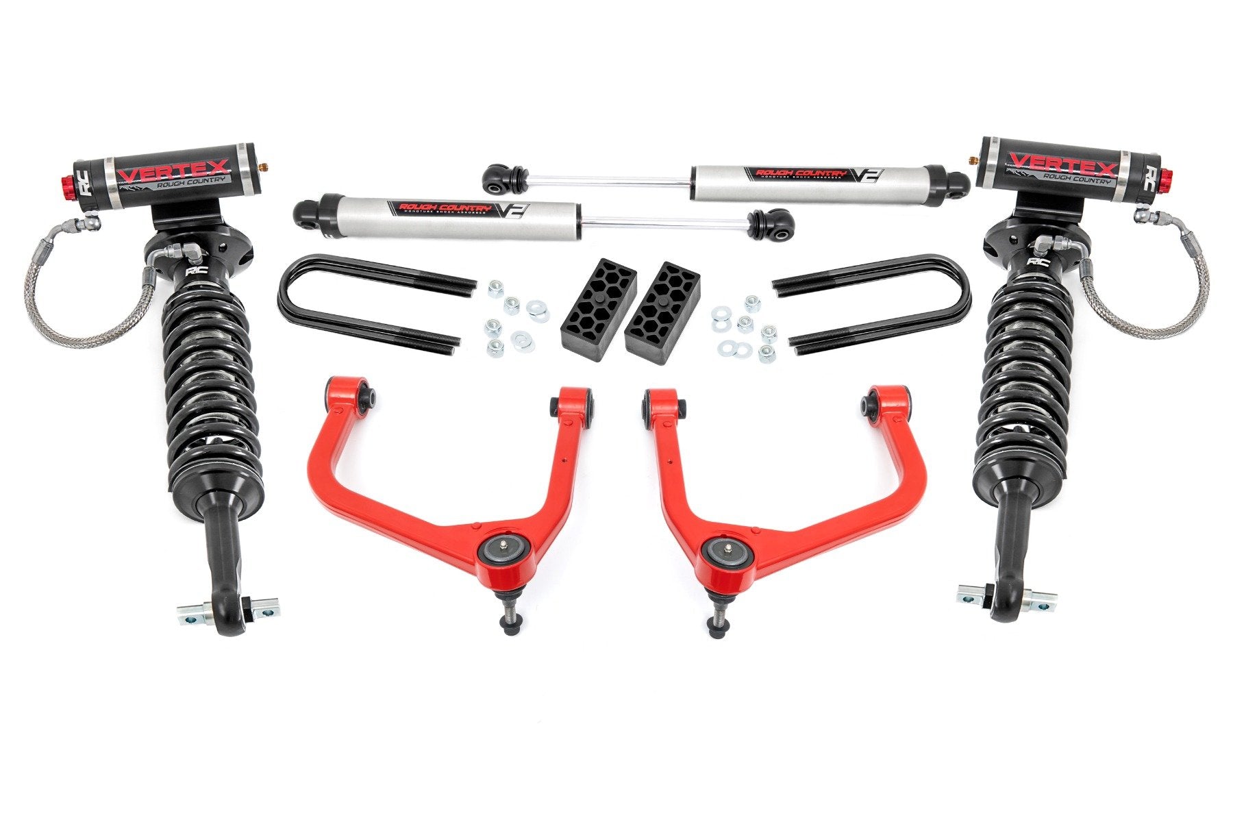 Rough Country 3.5" Lift Kit Vertex/V2 Red Chevy Silverado 1500 2025 110457RED -1