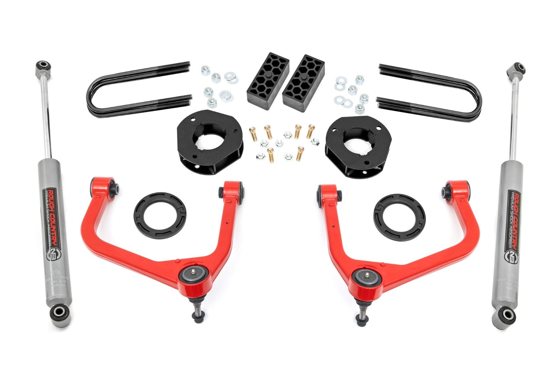 Rough Country 3.5" Lift Kit | Red | Chevy Silverado 1500 2025 110430RED -1