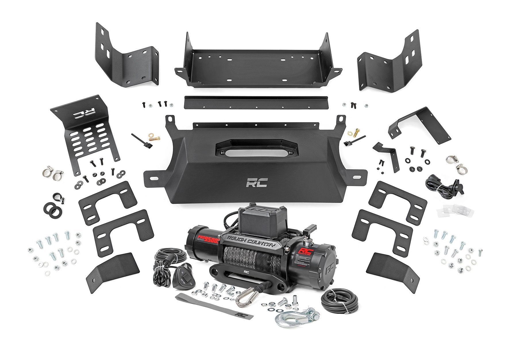 Rough Country Hidden Winch Mount & 9500S Winch Ford Bronco 4WD 2021-2022 51058