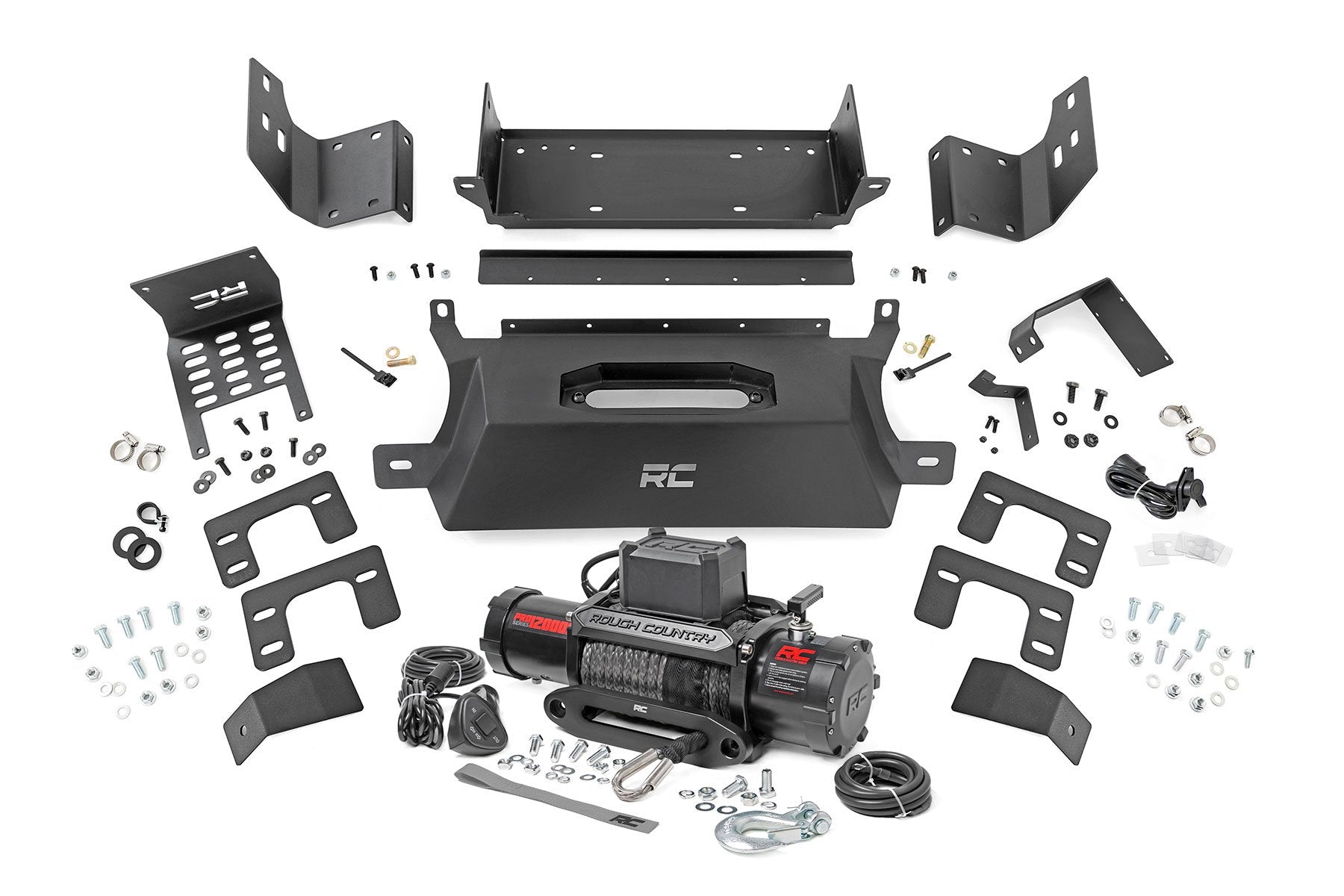Rough Country Hidden Winch Mount & 12000S Winch Ford Bronco 4WD 2021-2022 51059
