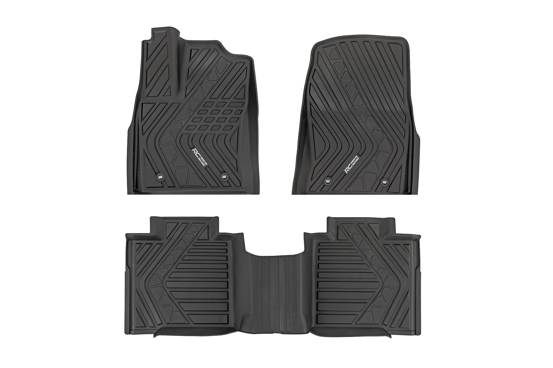 Rough Country Flex-Fit Floor Mats FR & RR CrewMax for Toyota Tundra 22-25