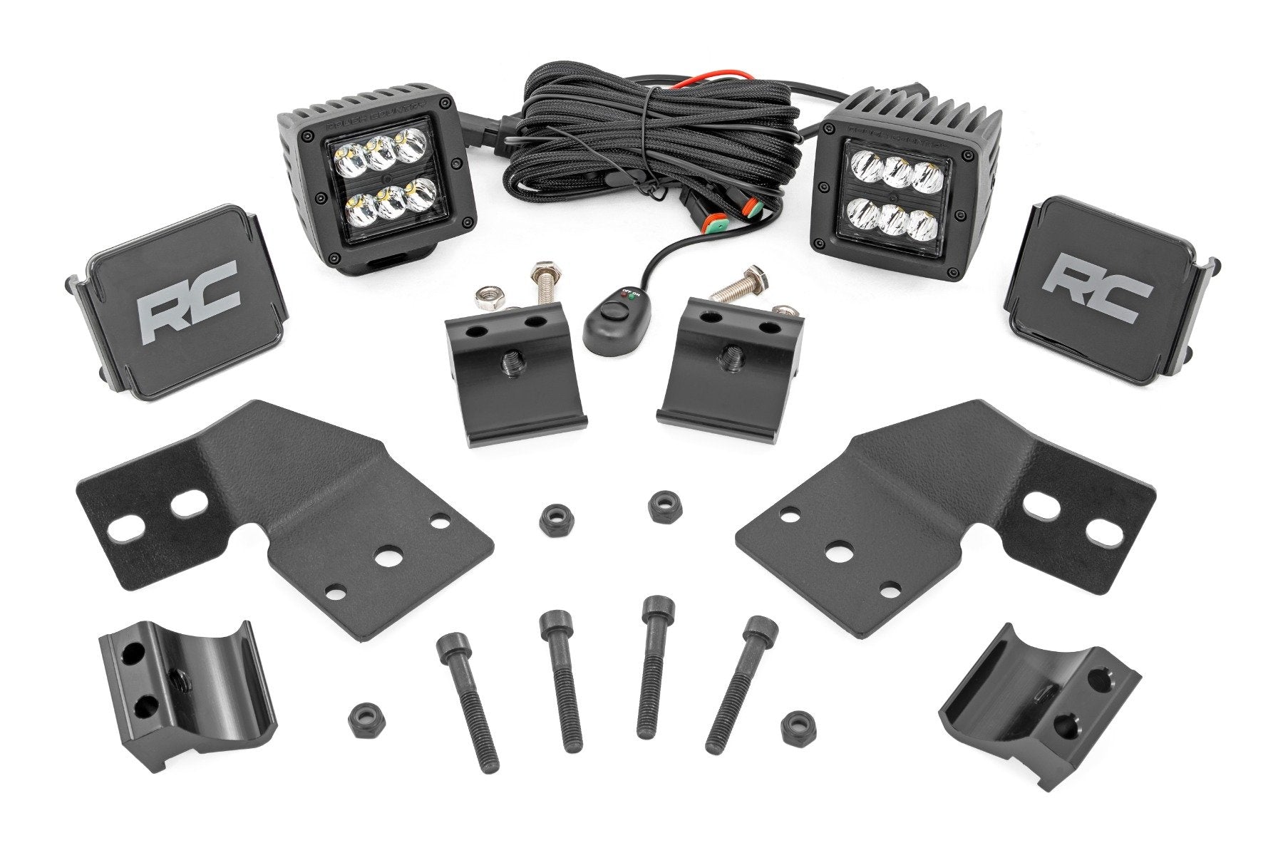 Rough Country LED Kit Front Mount 2" Black Pair Polaris XPEDITION ADV 5 93301