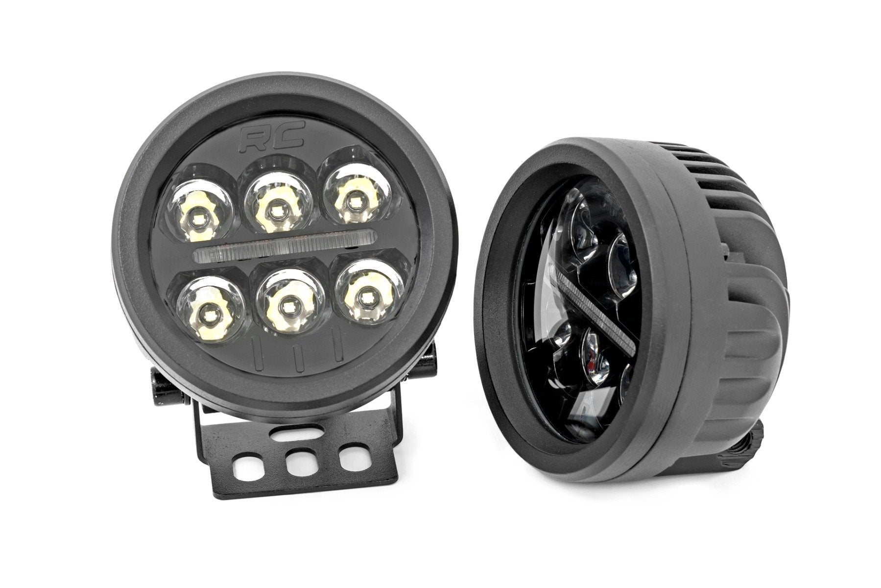 Rough Country Black Series Round LED Light Pair | 3.5 Inch | Amber DRL 70900A