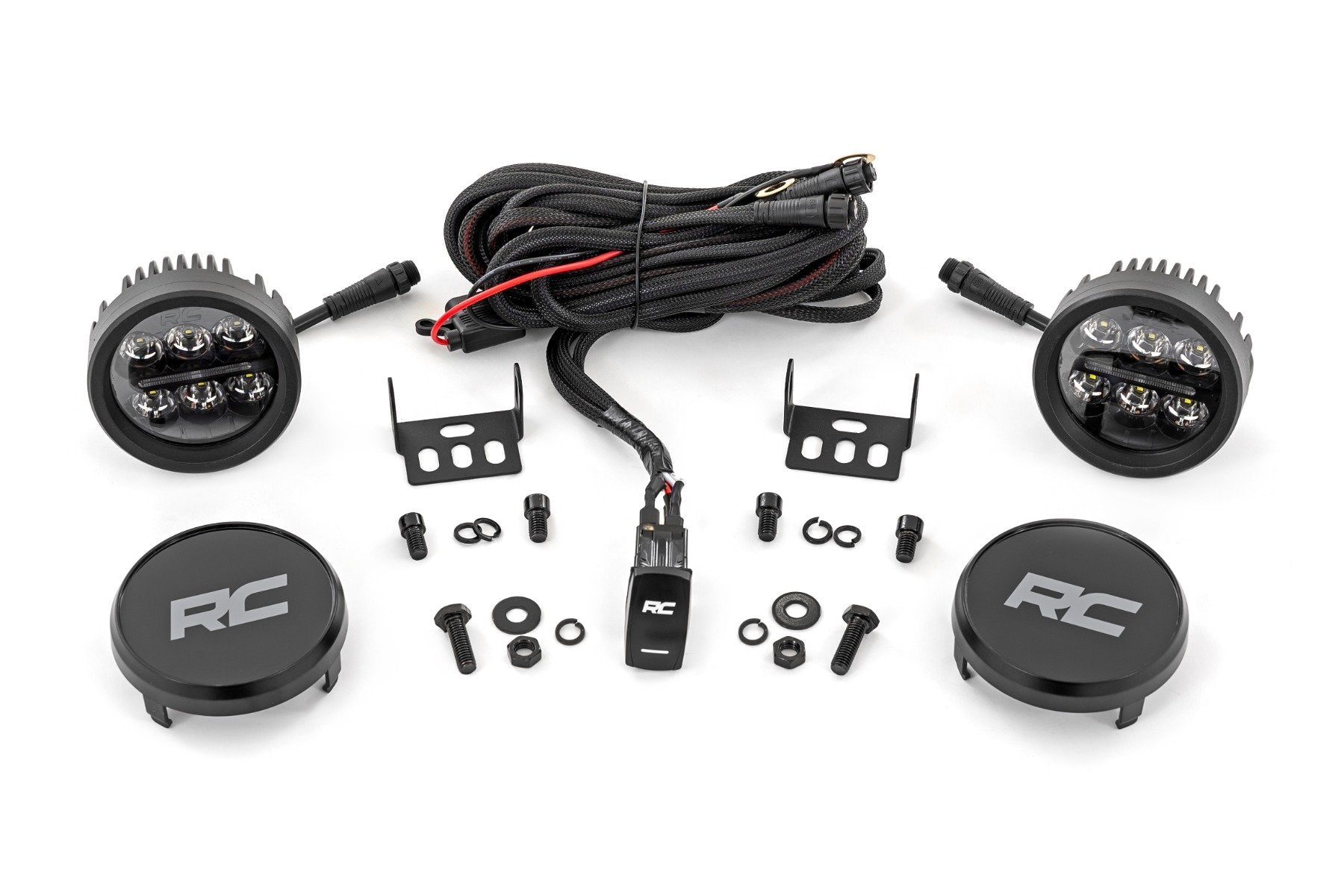 Rough Country Black Series Round LED Light Pair | 3.5 Inch | Amber DRL 70900A