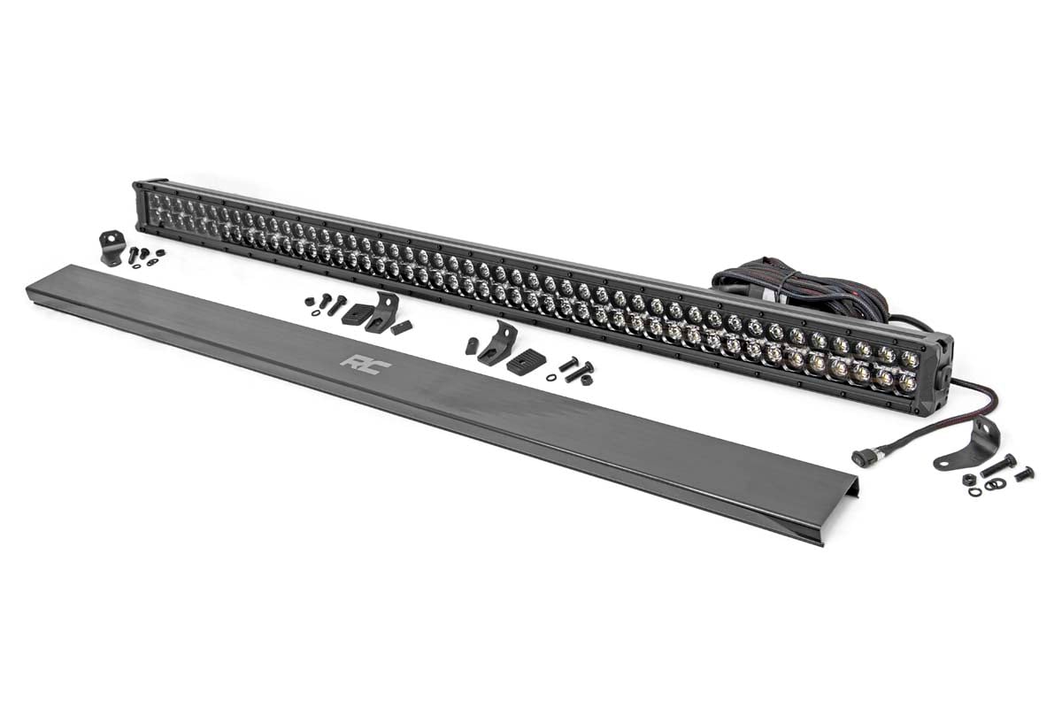 Rough Country 50-inch Cree LED Light Bar-Dual Row Black Series w/ Amber DRL 70950BDA