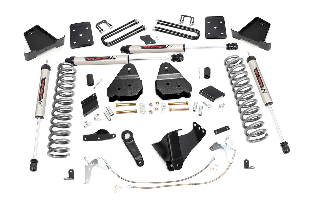 Rough Country 6in Suspension Lift Kit for Ford Superduty w/V2 Shocks 11-14 4wd 53170