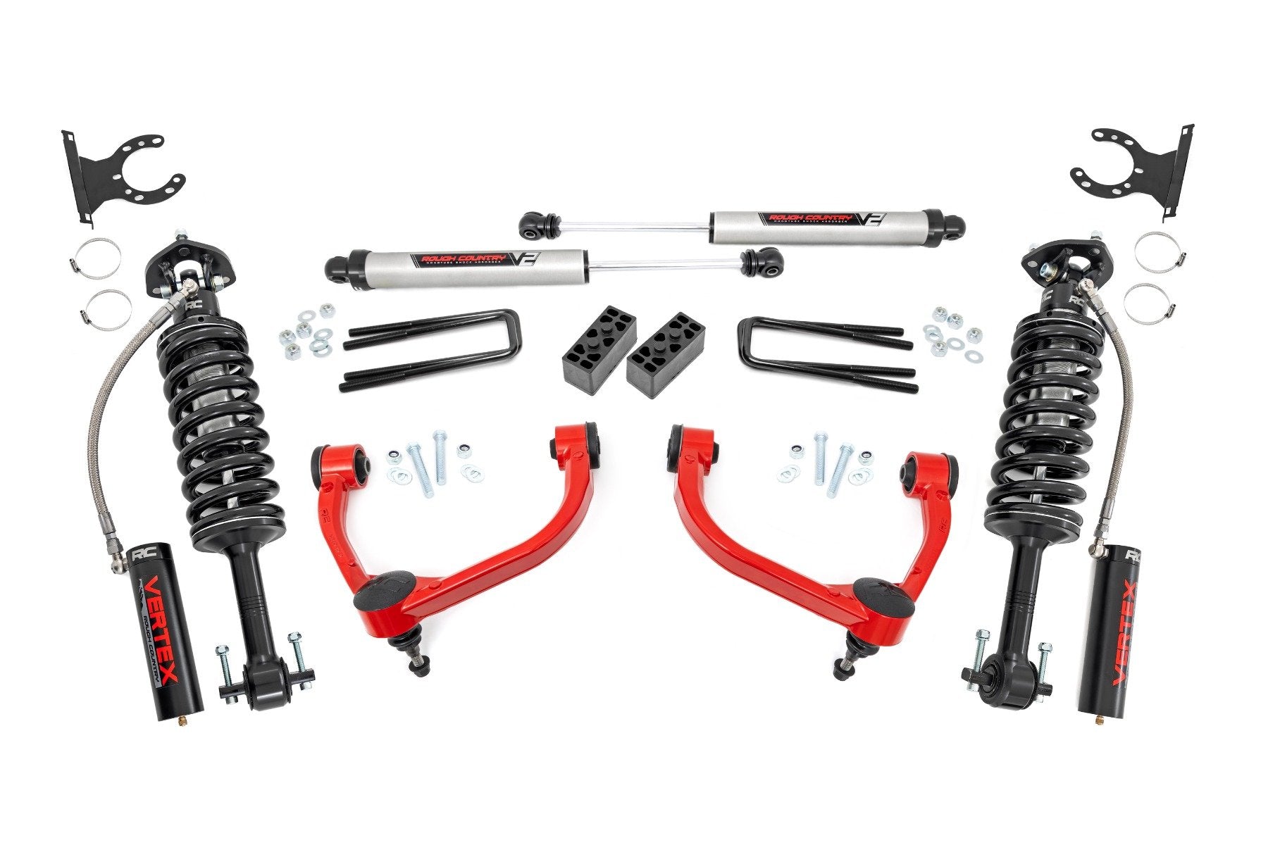 Rough Country 3" Lift Kit UCAs Vertex/V2 for Ford F-150 4wd 2014-2020 54557RED