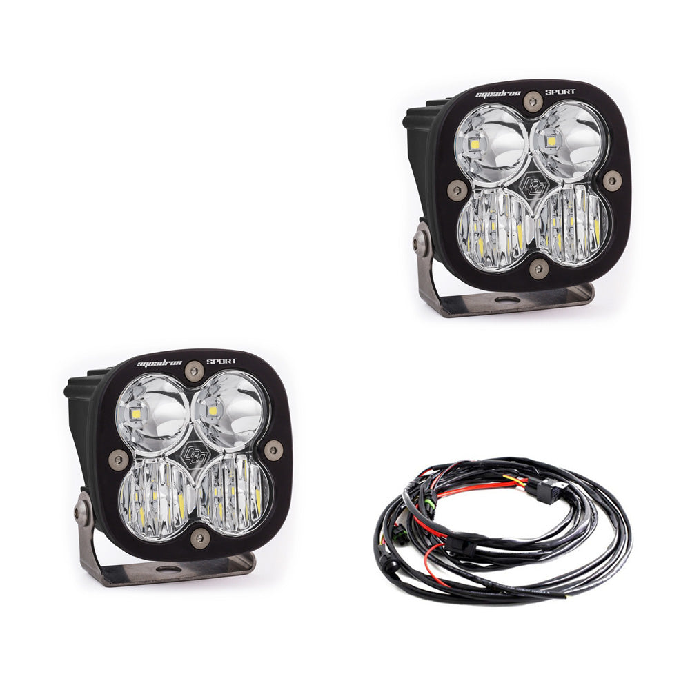 Squadron Sport Black LED Light Pod Pair (Driving/Combo, Clear) -1