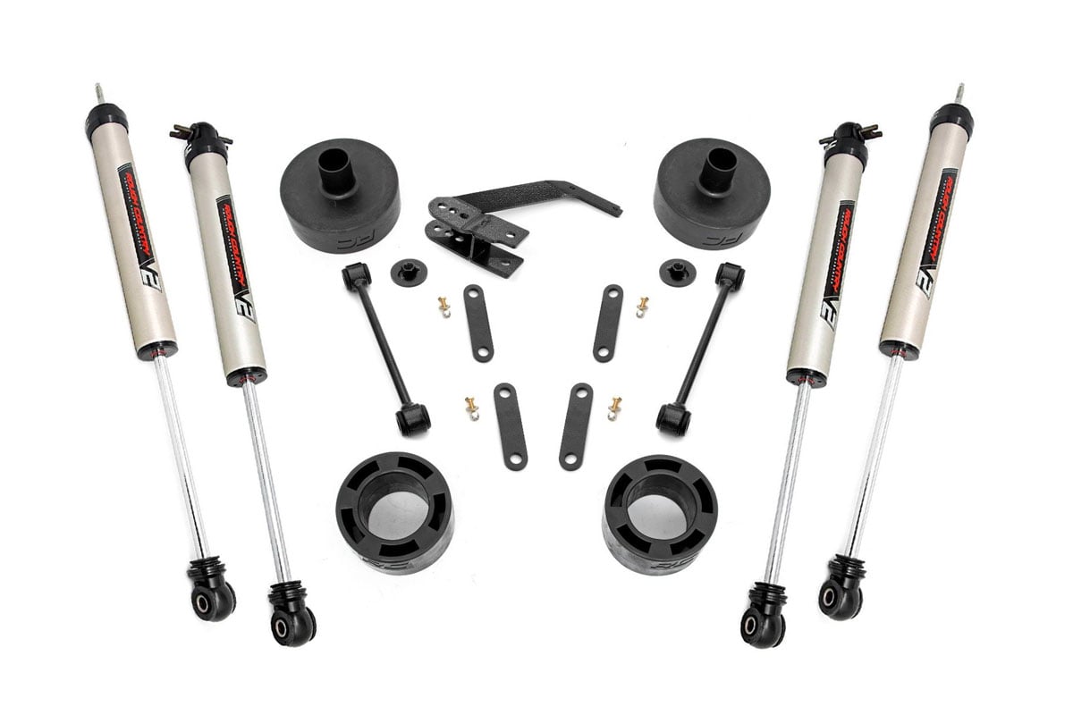 Rough Country 2.5 Inch Lift Kit Spacers V2 for Jeep Wrangler JK (2007-2018) 65770