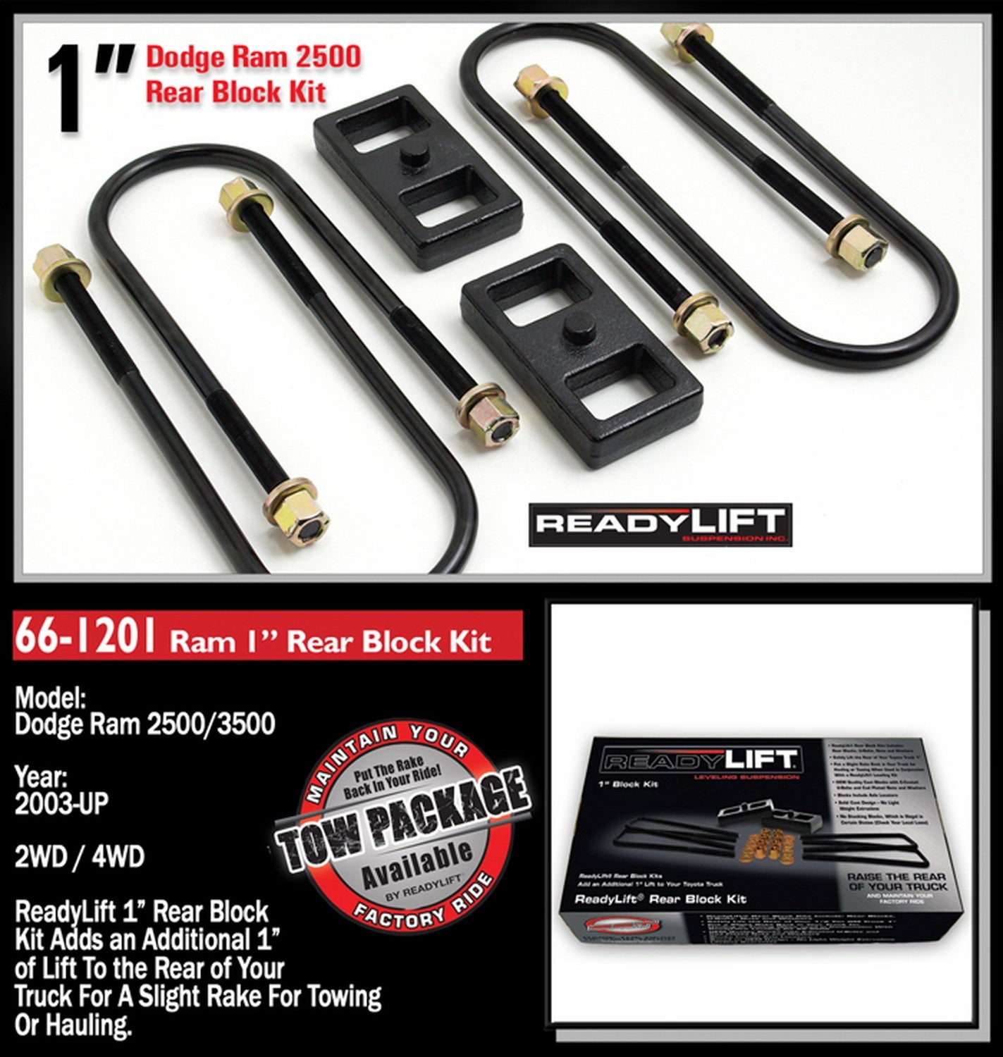 ReadyLift 1" Rear Block Kit for Dodge Ram 2500 3500 -2